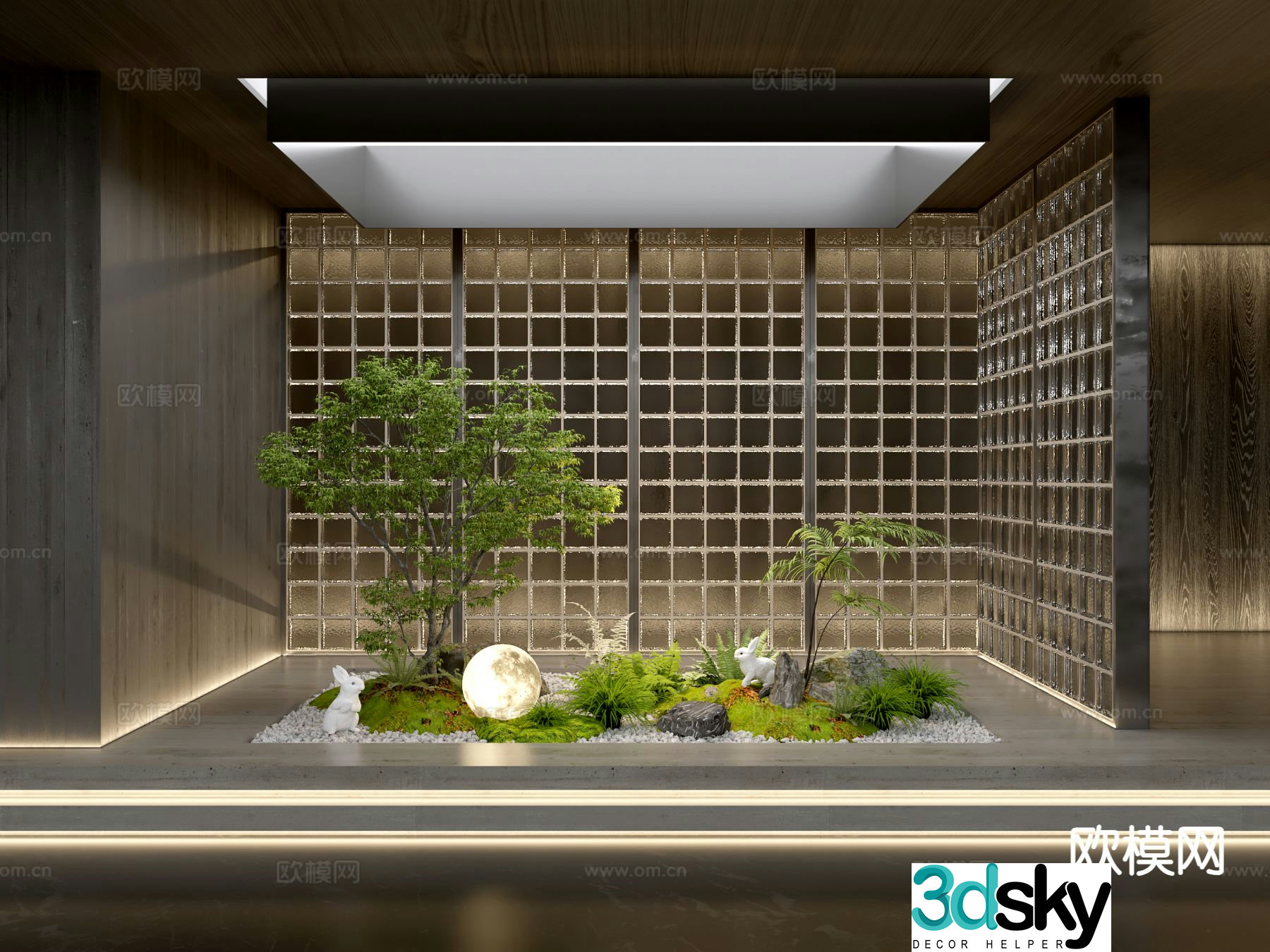 Modern indoor landscape plant landscaping 3d model