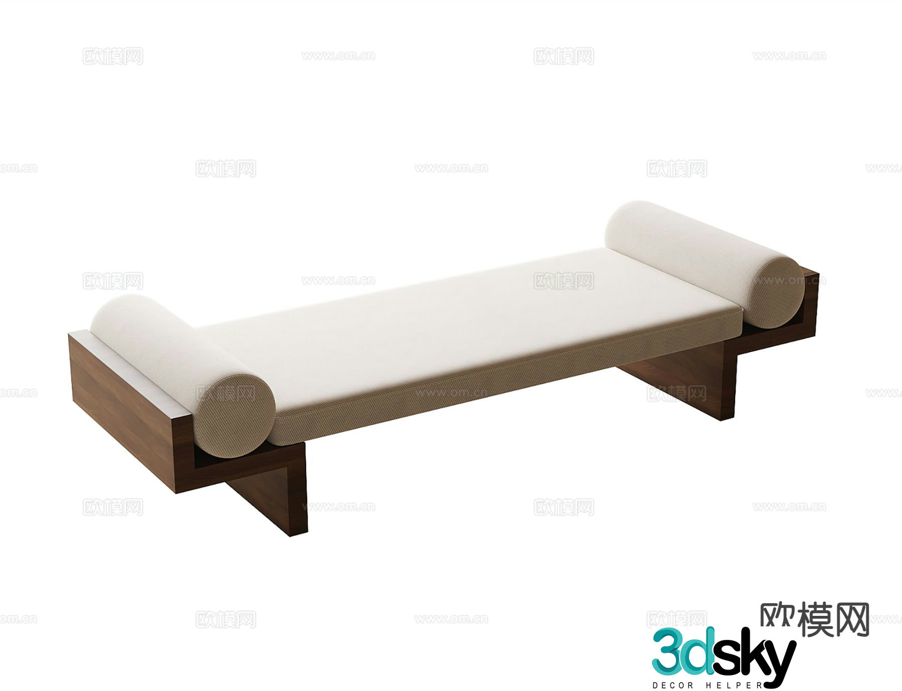 Medieval style stool bedside stool bench 3d model