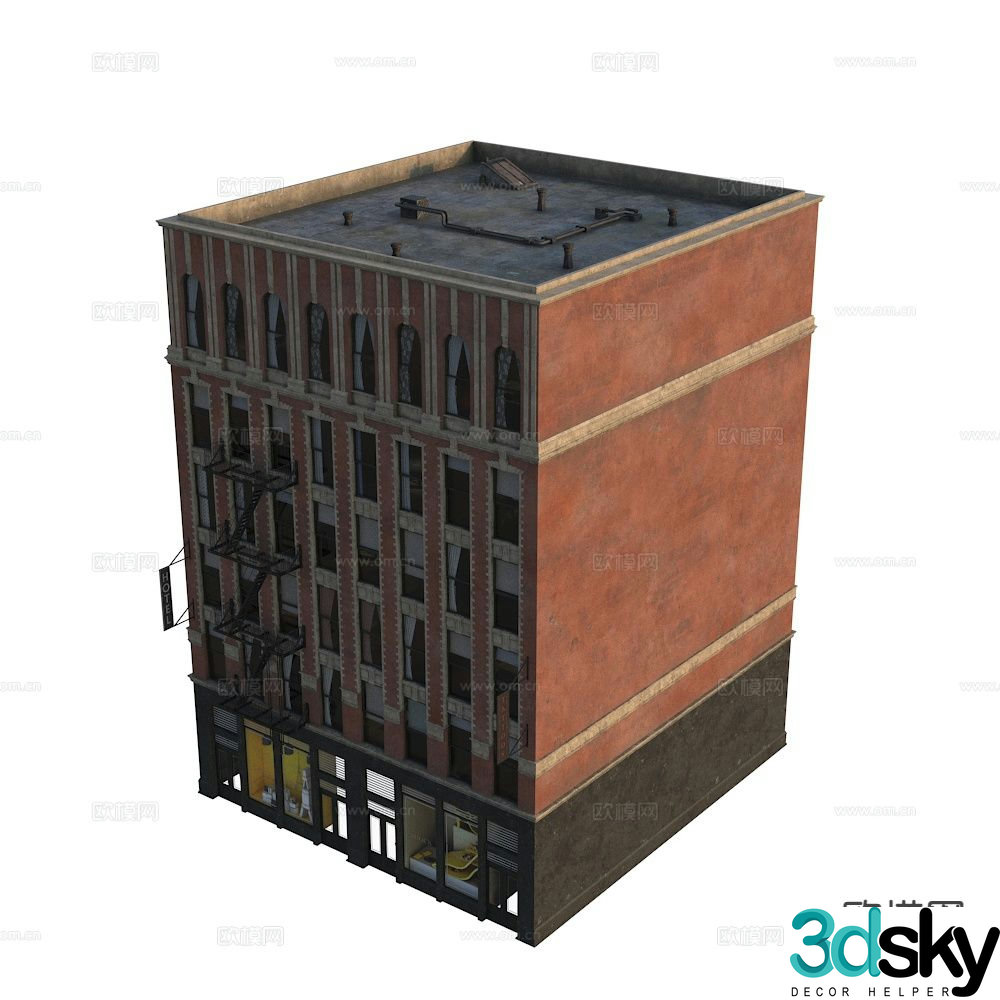 American residential building Western architecture single building New York building building 3d model