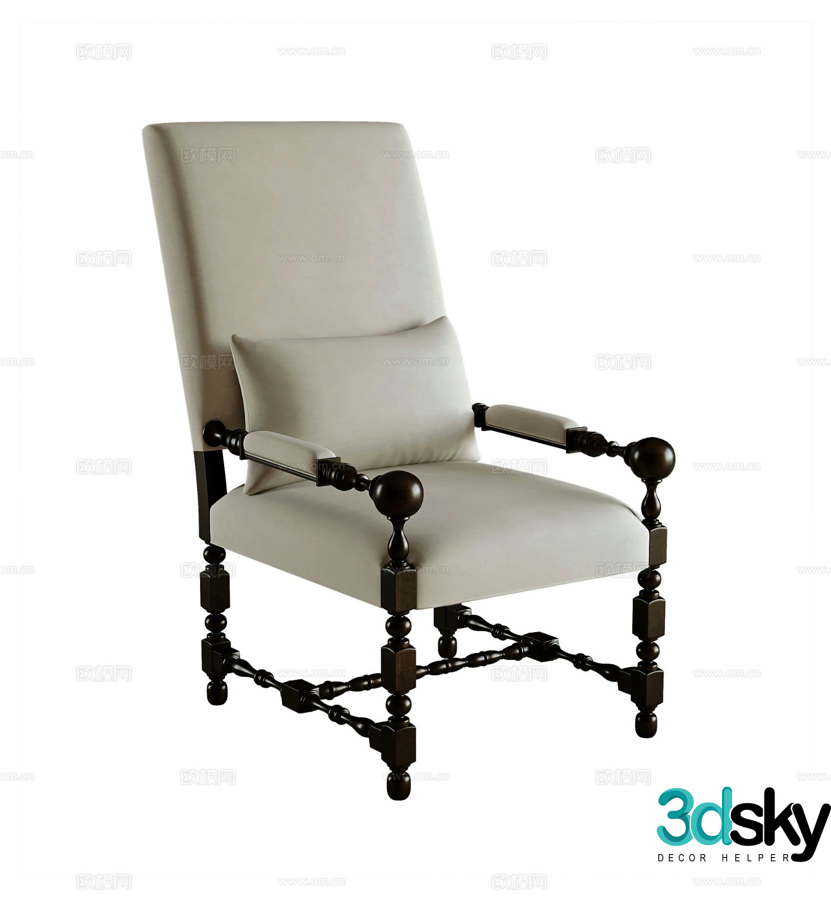 American chair leisure chair sofa chair 3d model