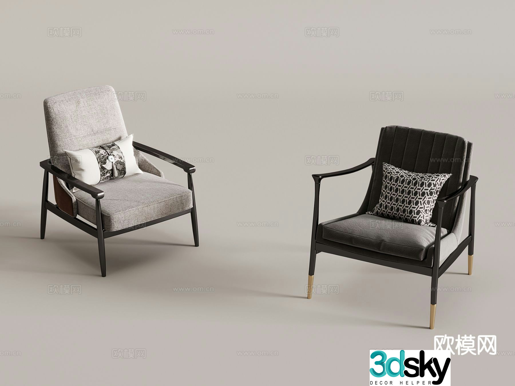 New Chinese style chair leisure chair armchair 3d model