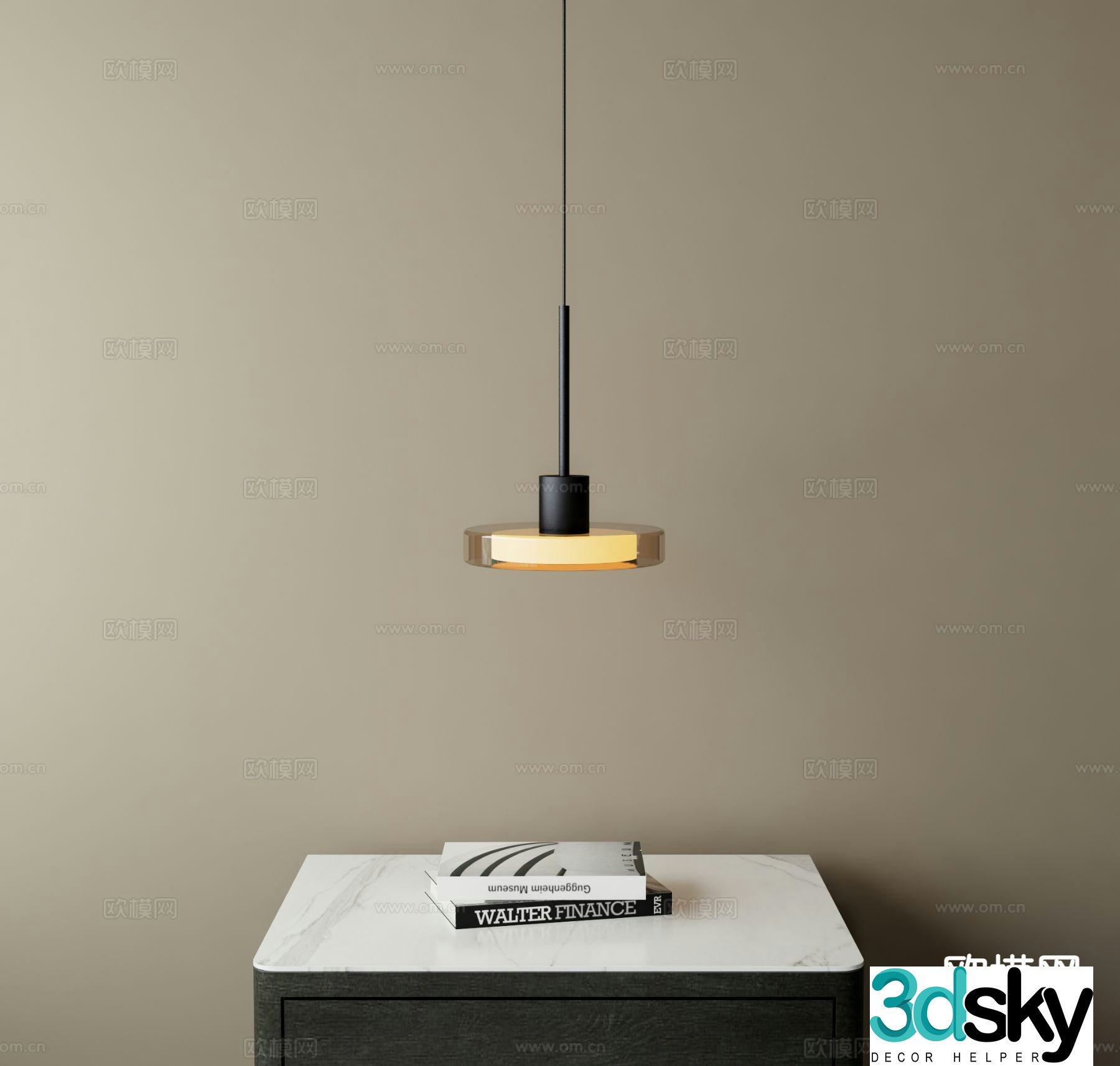 Modern chandelier bedside small chandelier 3d model