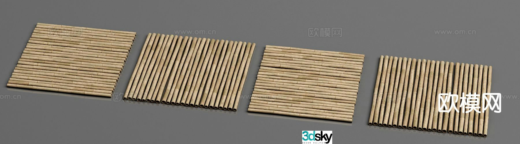 Bamboo sketch bamboo raft 3d model