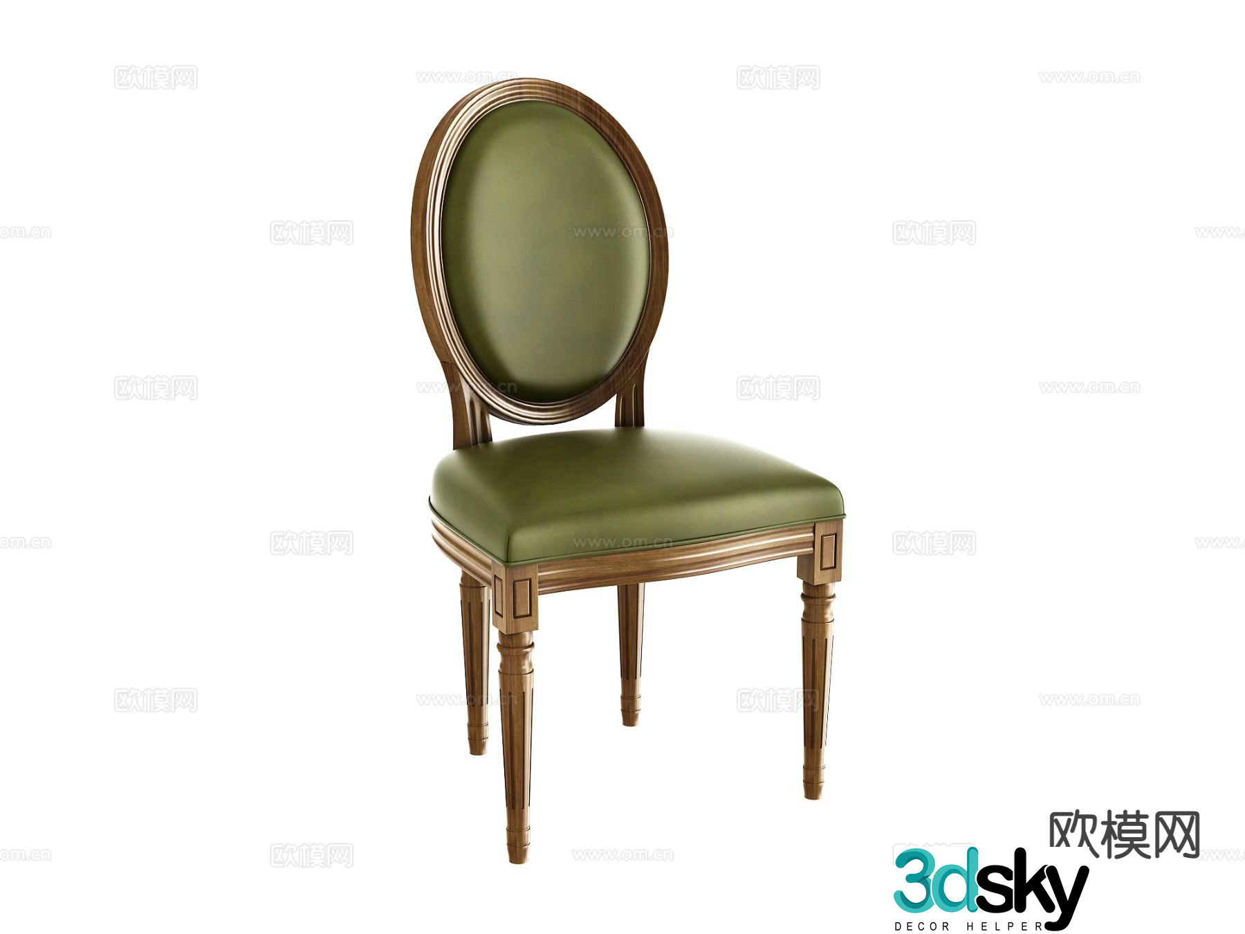 European style book chair single chair 3d model