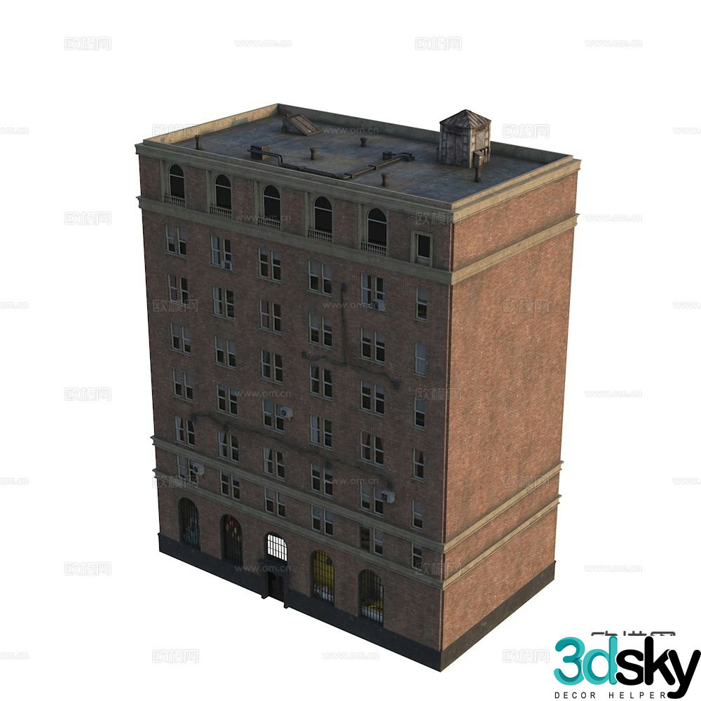 American residential building Western architecture single building New York building building 3d model