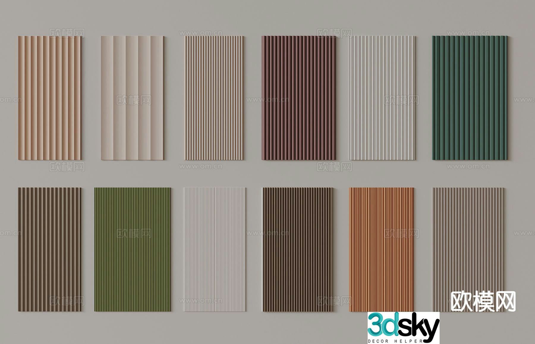 Wall panel Great Wall panel Wavy panel Decorative panel Grating panel 3D model