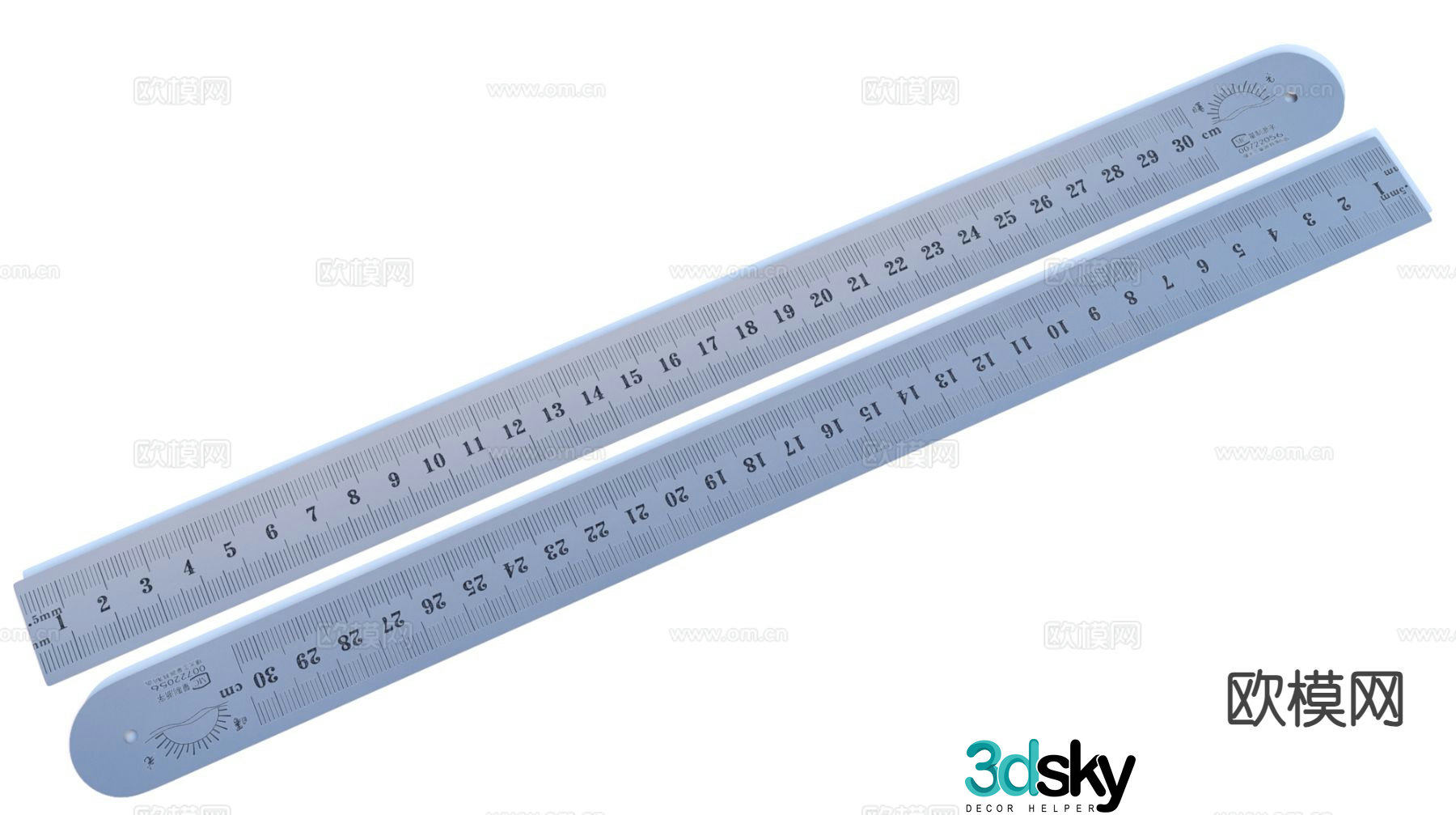 ruler caliper stainless steel ruler 3d model