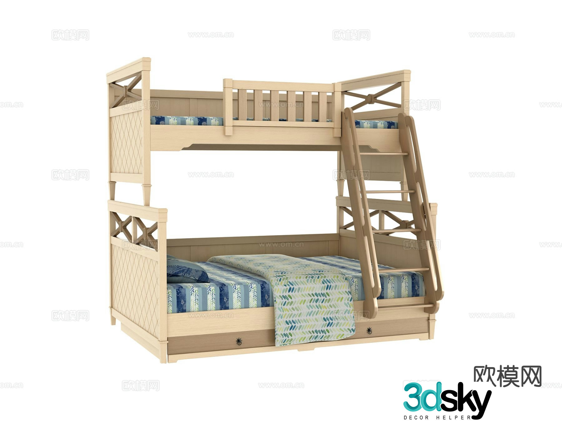 Modern bunk bed 3d model