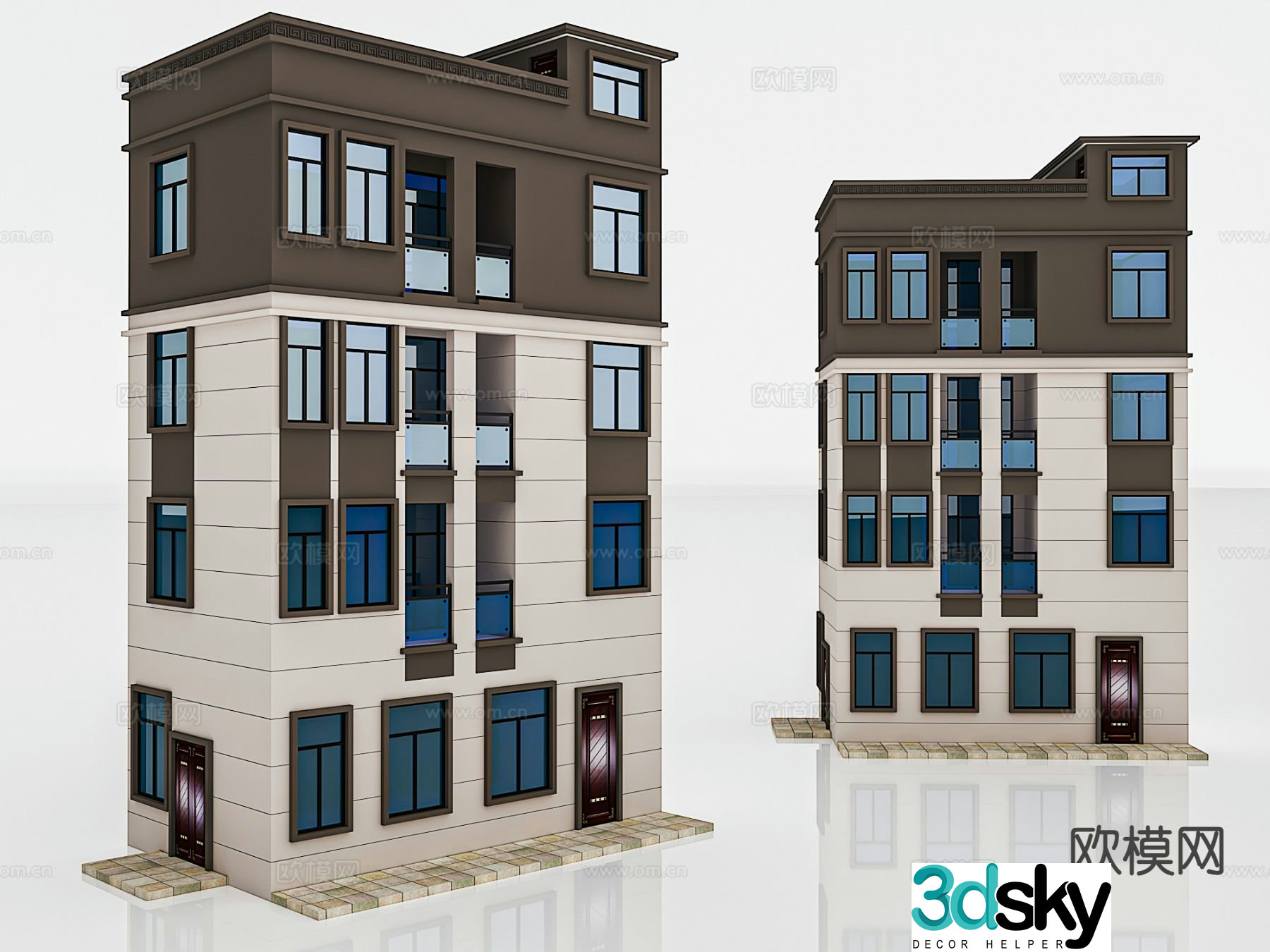 Residential building exterior 3d model