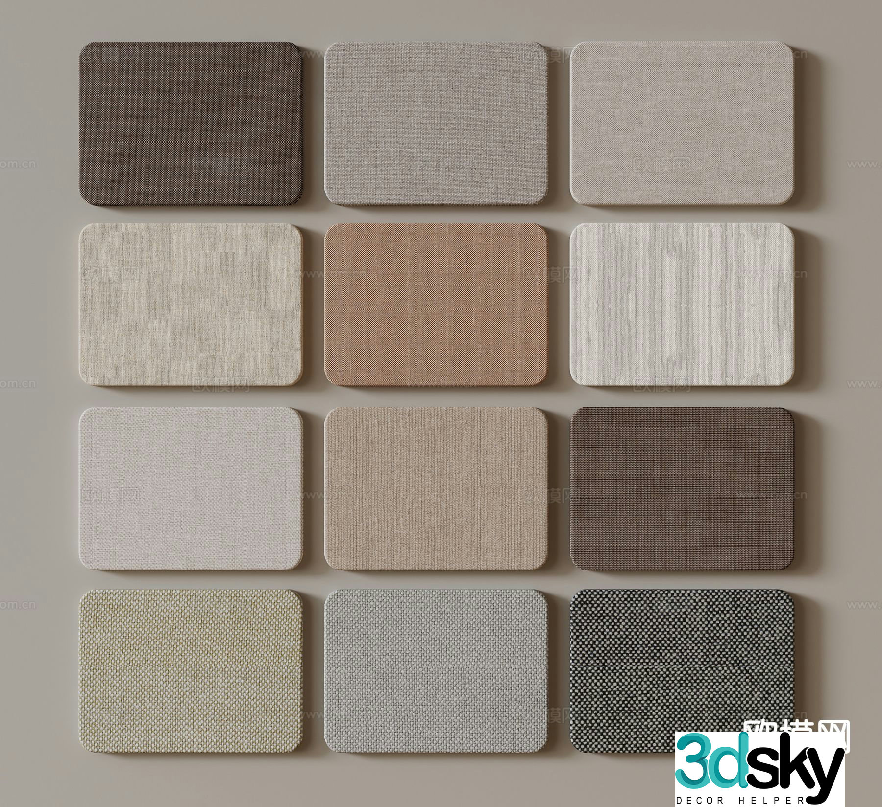 Cloth pattern wall panel background wall wall decorative panel fabric wall cloth 3d model