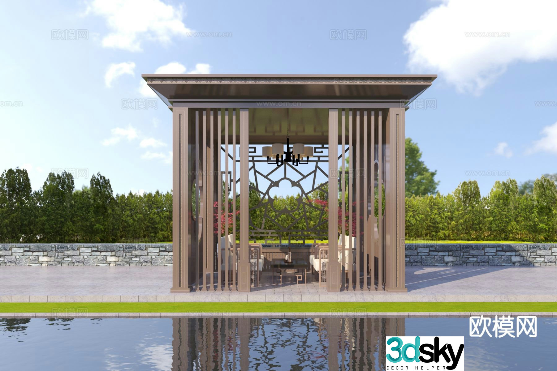 New Chinese style pavilion landscape pavilion pavilion 3d model