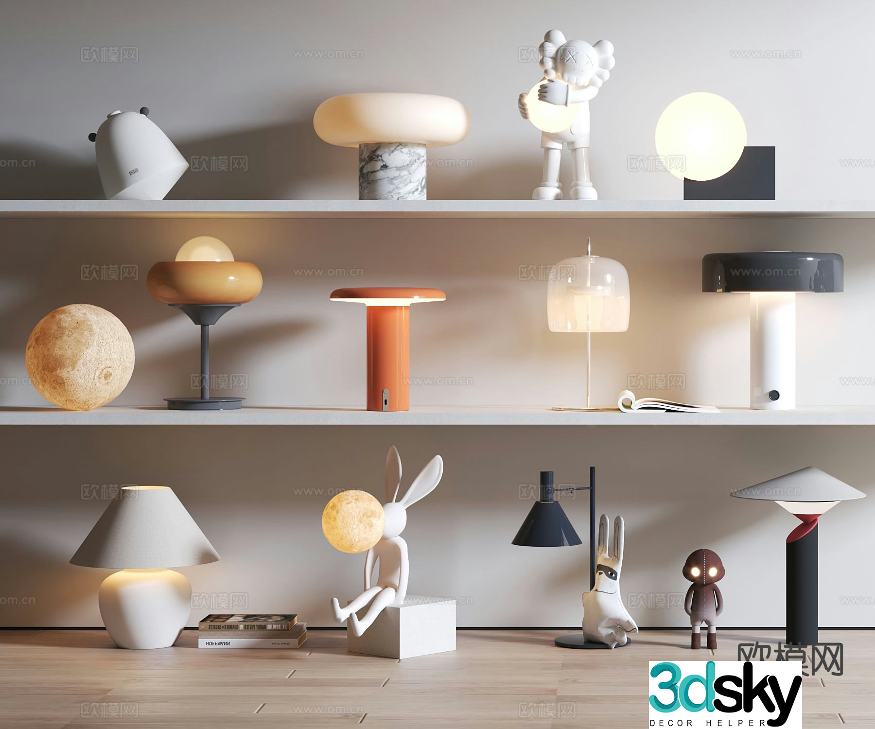 Modern desk lamp metal desk lamp eye protection desk lamp 3d model