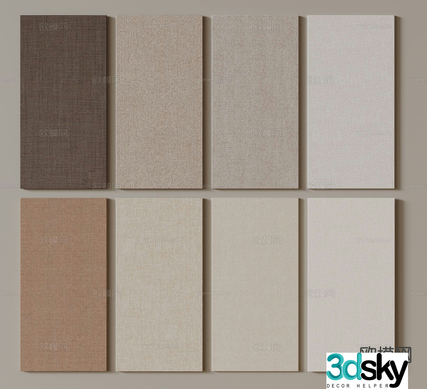 Cloth pattern wall panel background wall wall decorative panel fabric wall cloth 3d model
