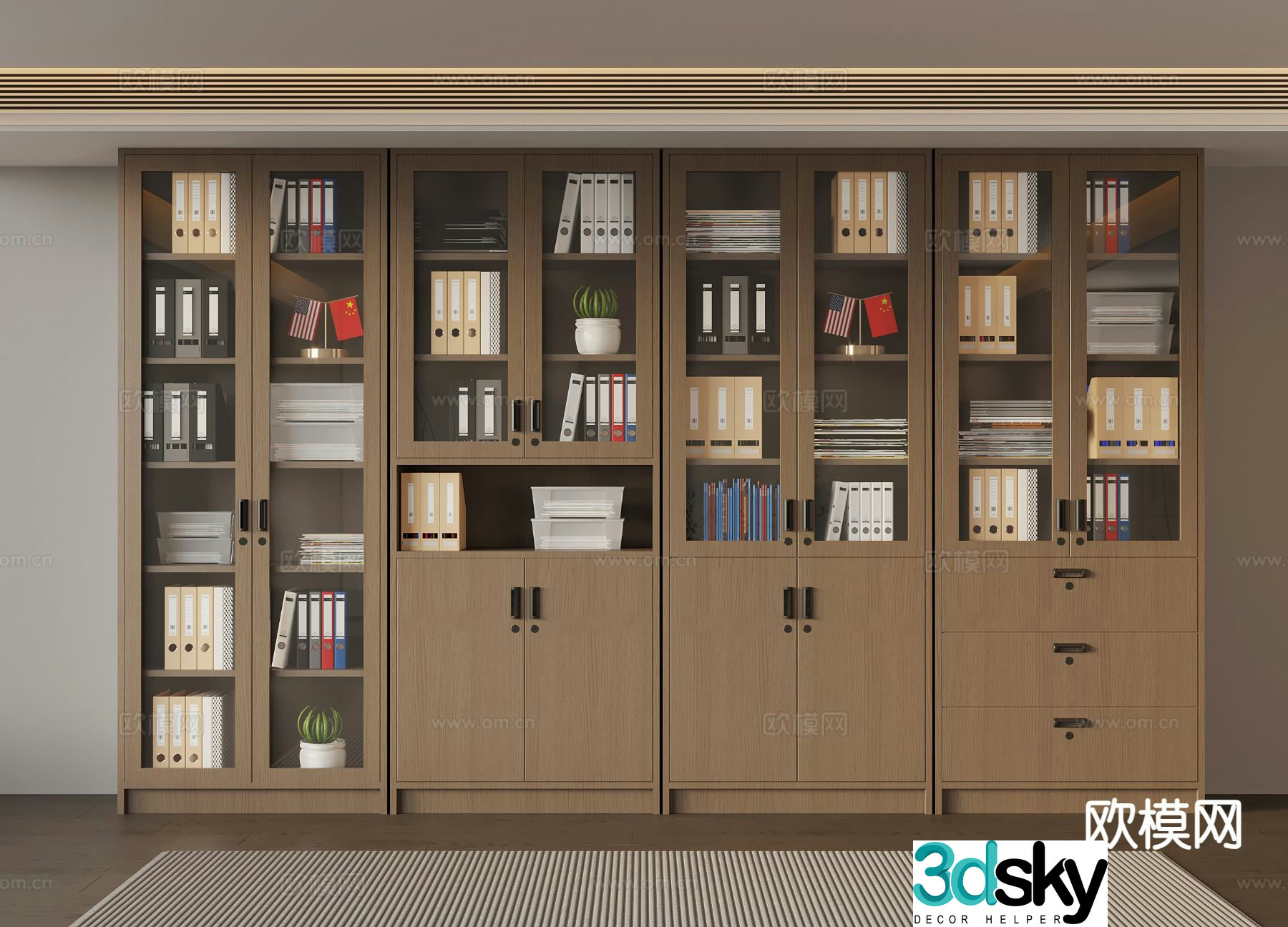 Italian filing cabinet file cabinet locker 3d model