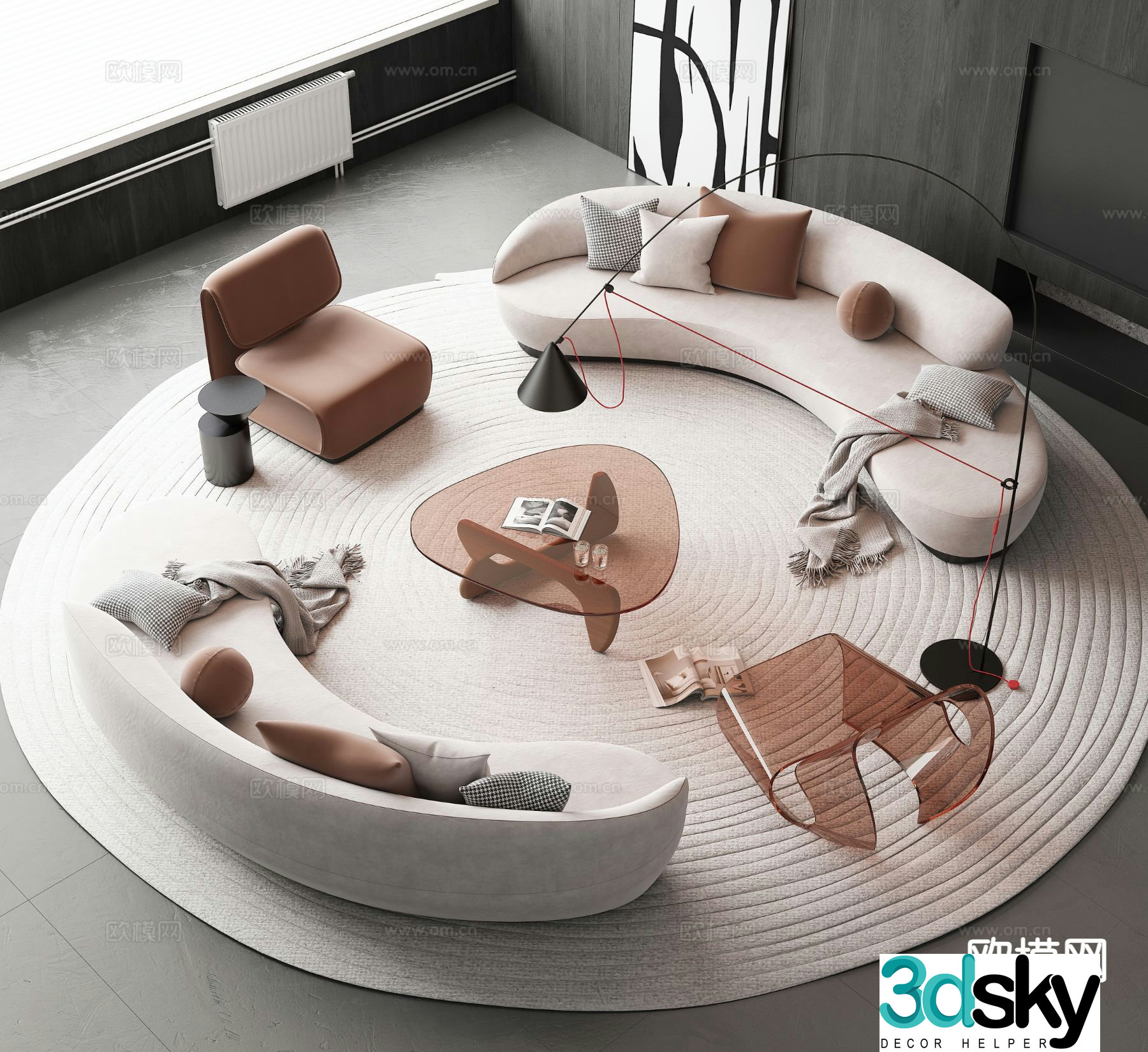 Modern sectional sofa 3d model