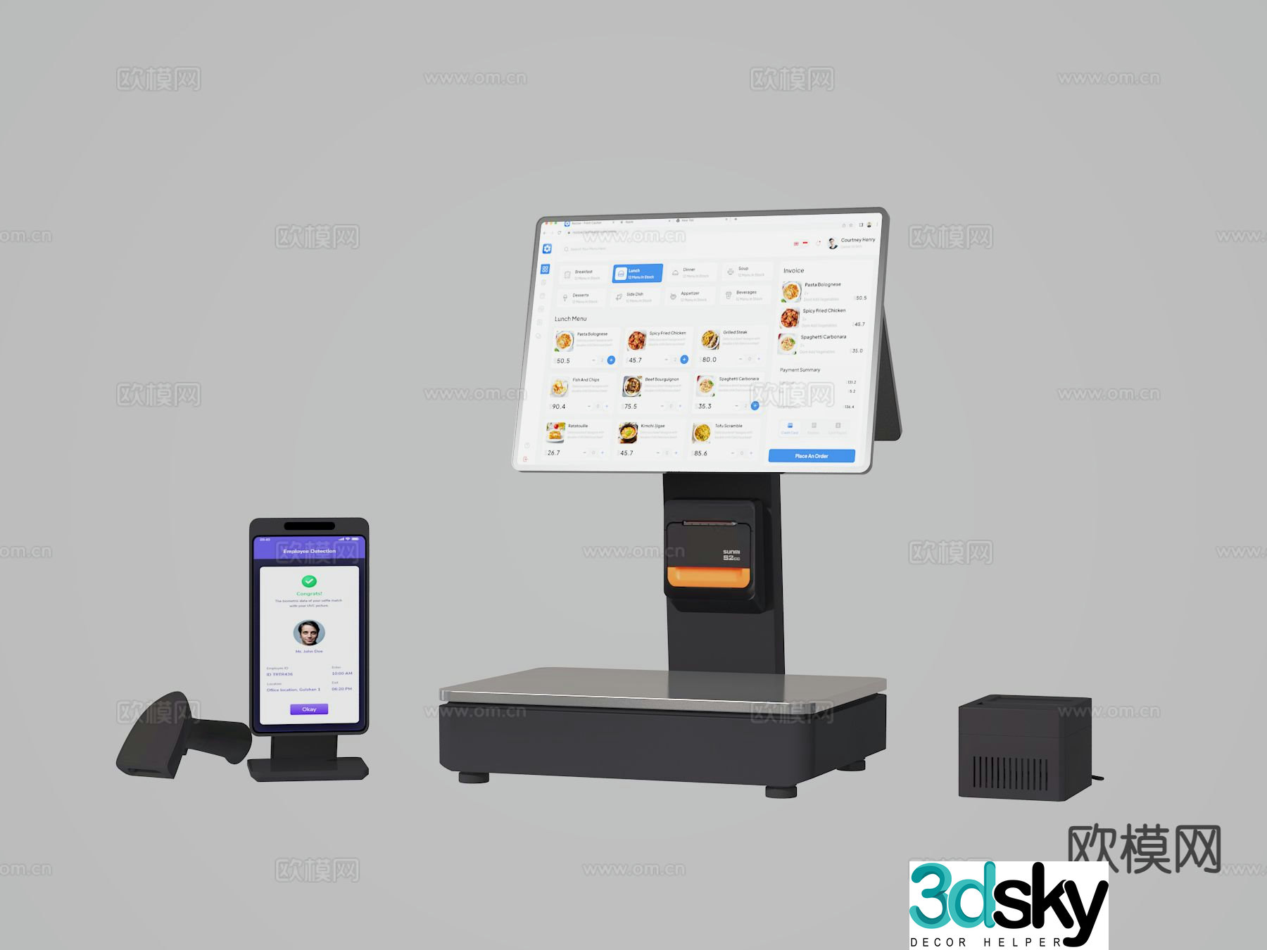 Modern cash register weighing machine 3d model