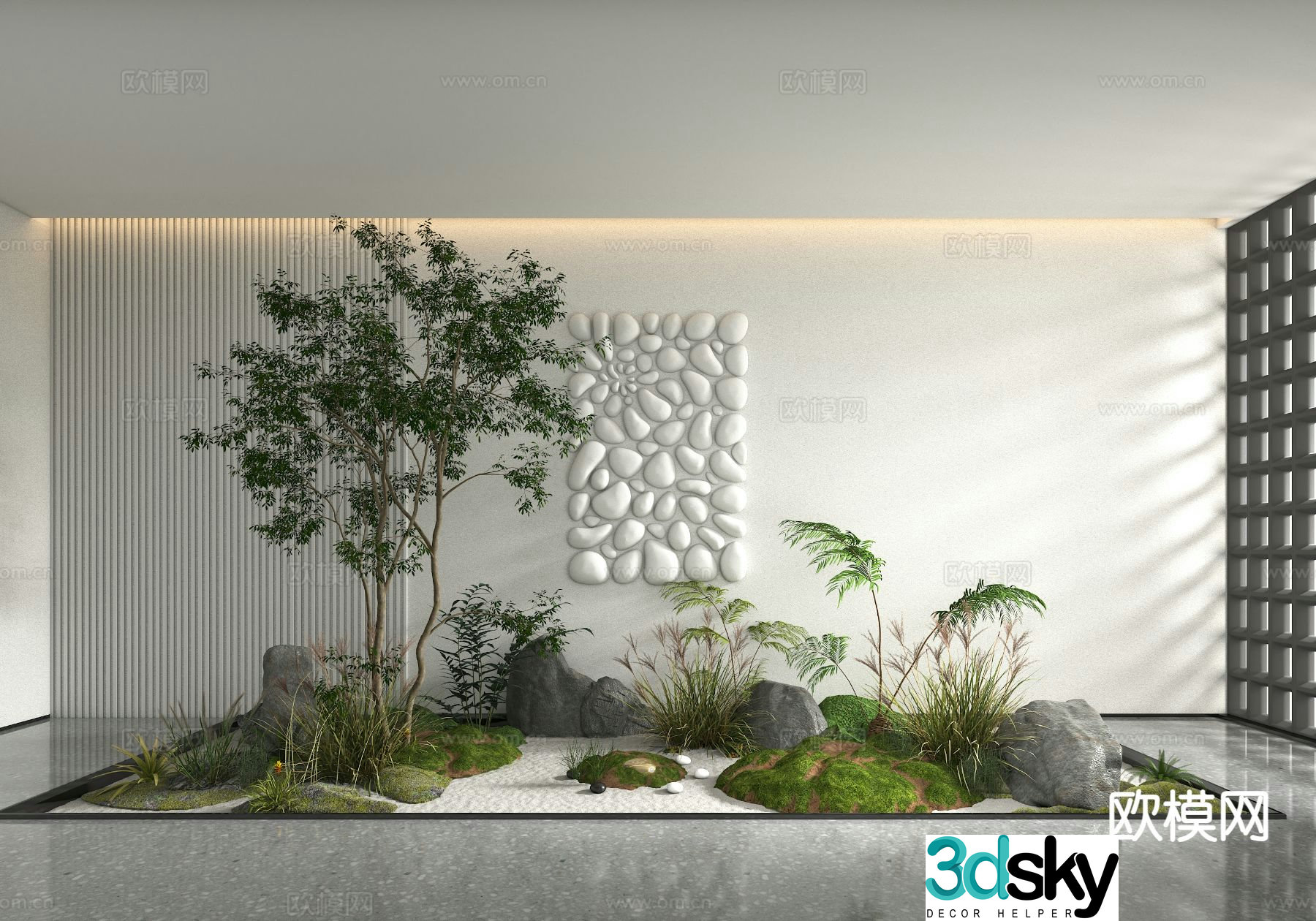 Modern interior landscape interior landscaping 3d model