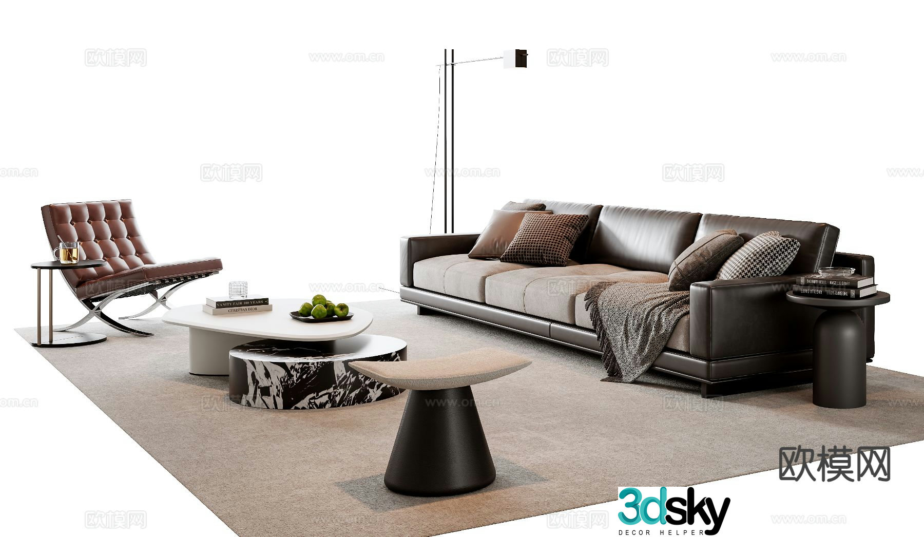 Italian sofa combination 3d model
