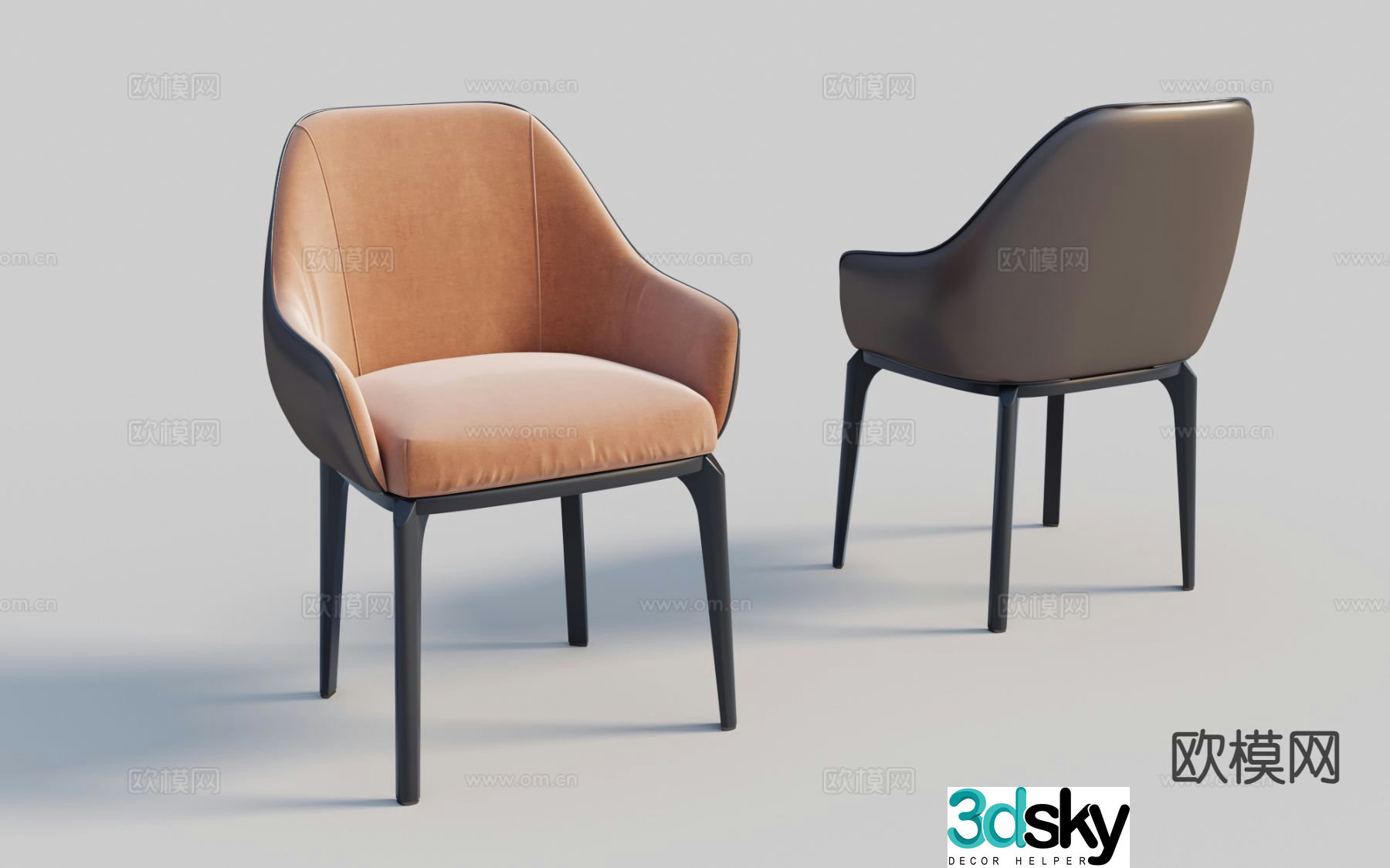 Modern chair single chair dining chair 3d model