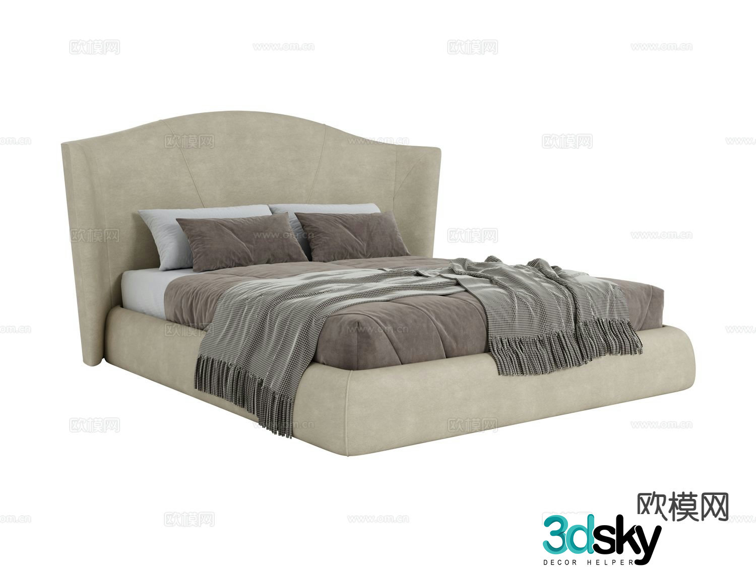 Longhi-Heron double bed 3d model