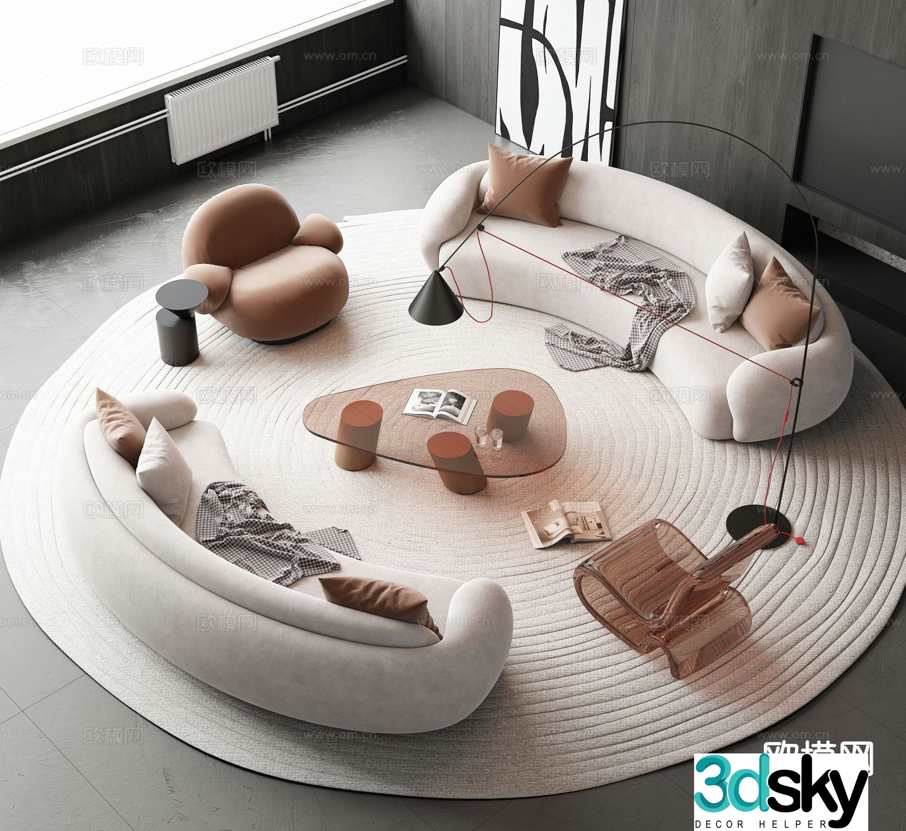Modern sectional sofa 3d model