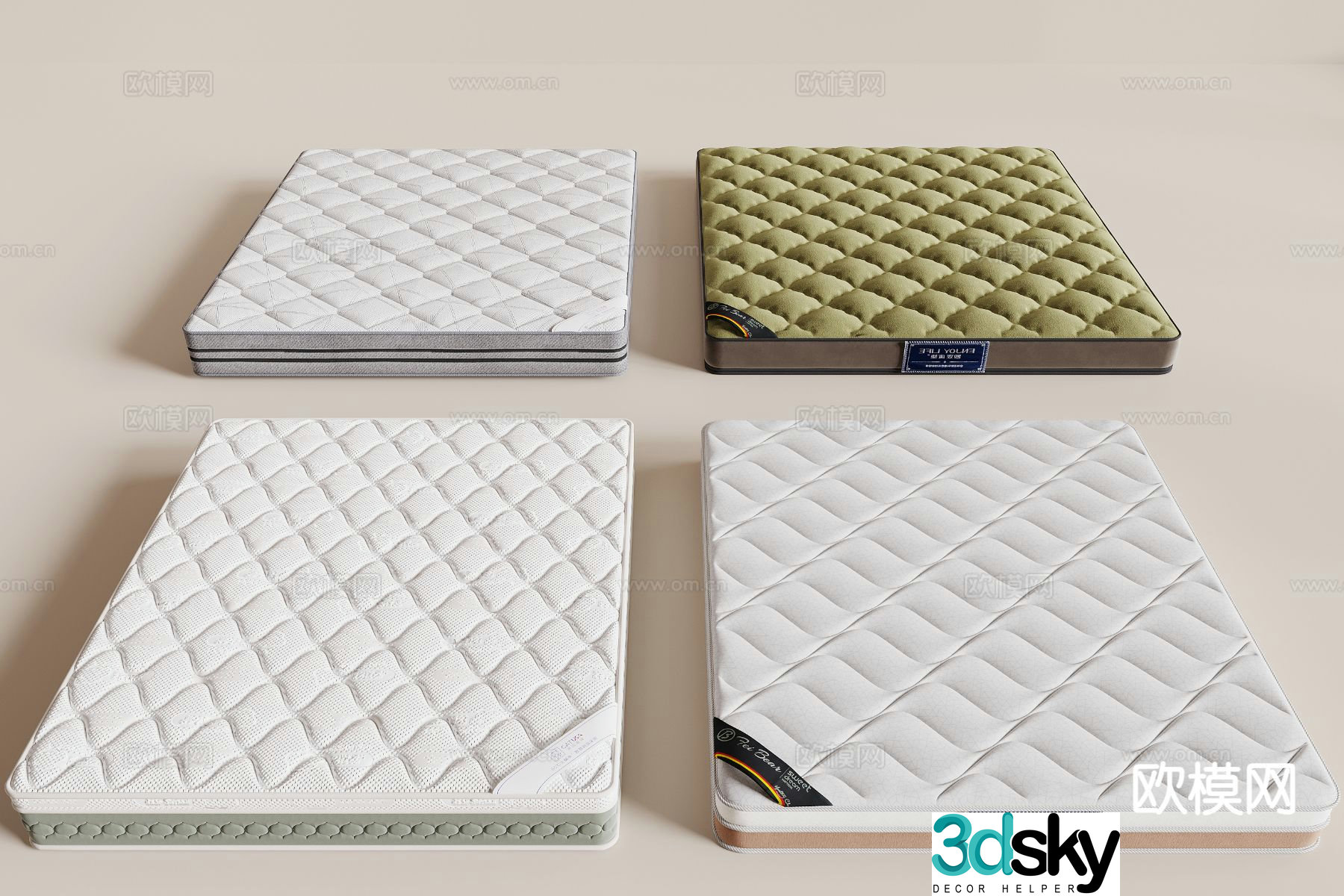 Modern mattress bedding 3d model