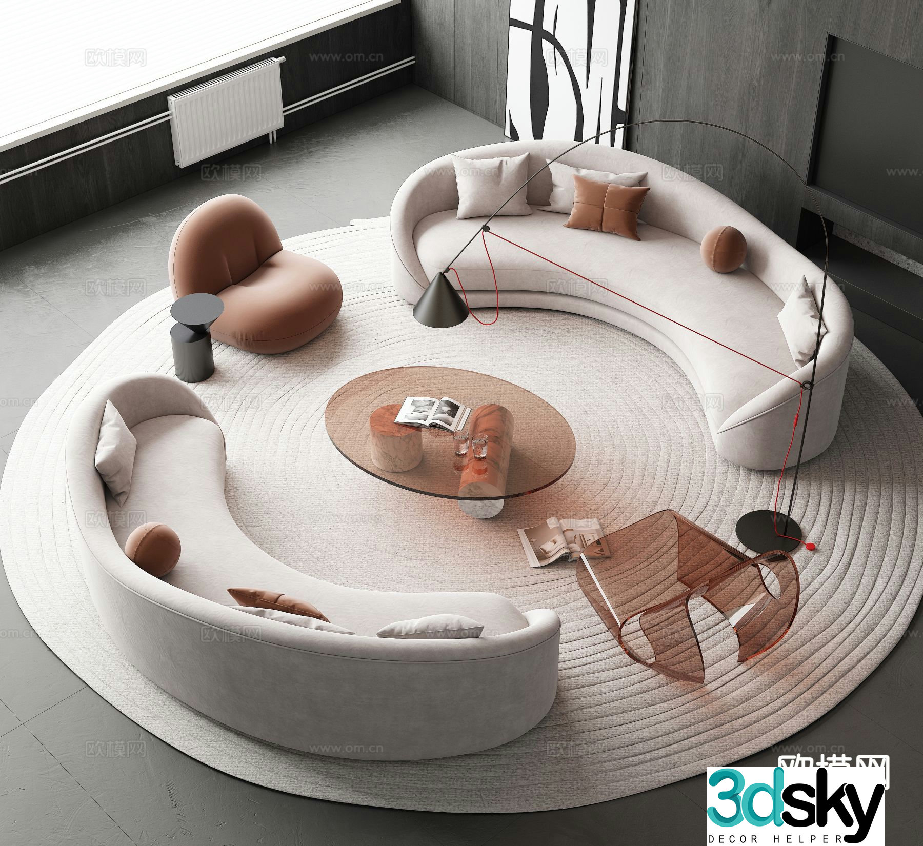 Modern sectional sofa 3d model