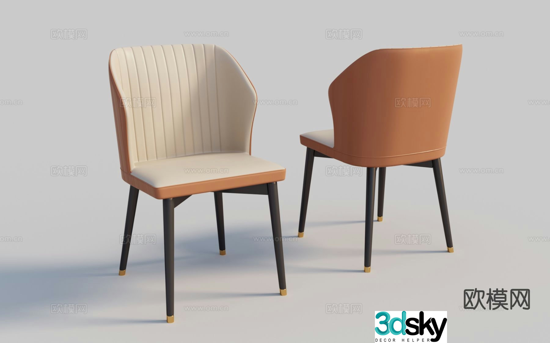 Modern chair single chair dining chair 3d model