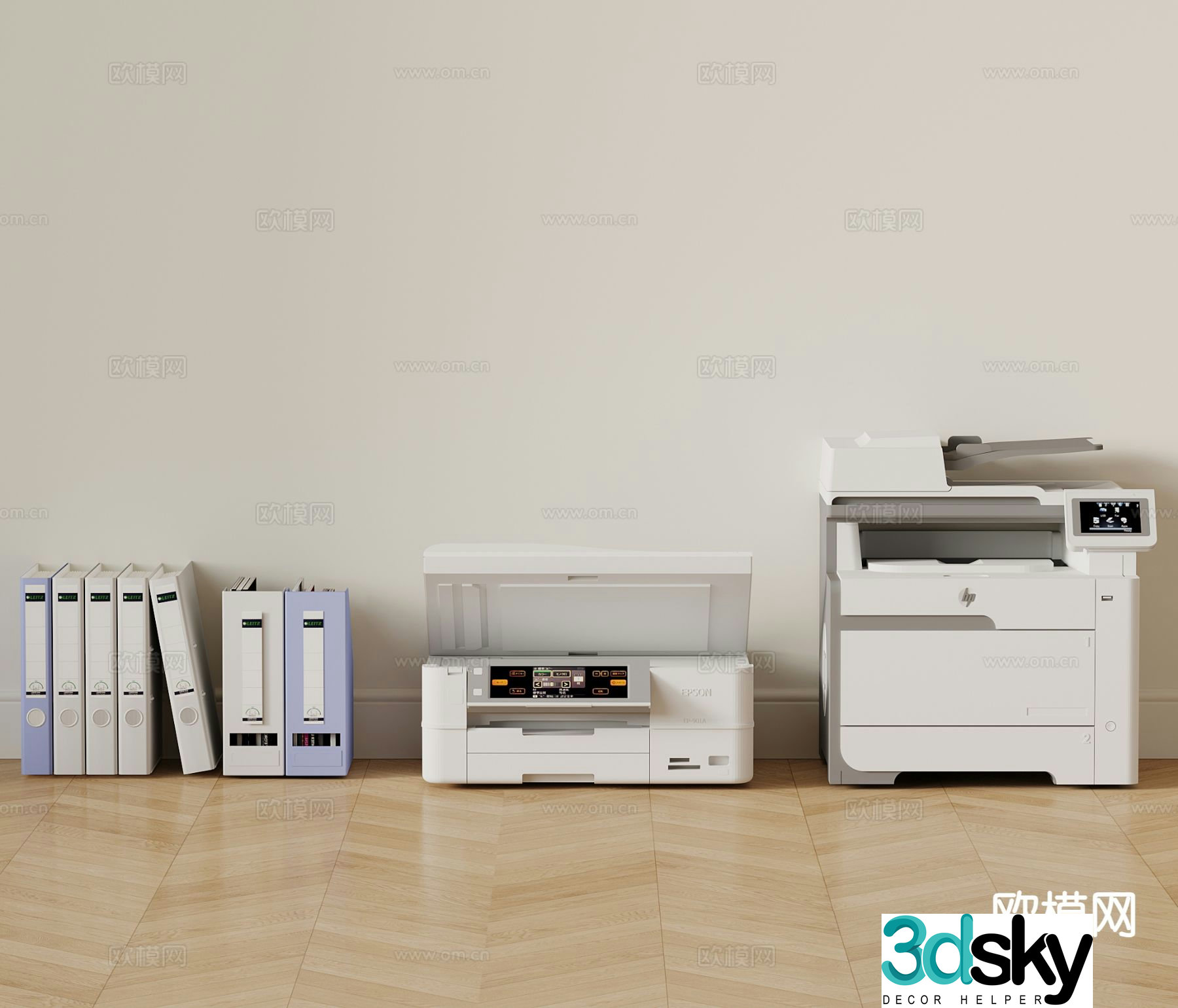 Modern printer copier office supplies 3d model