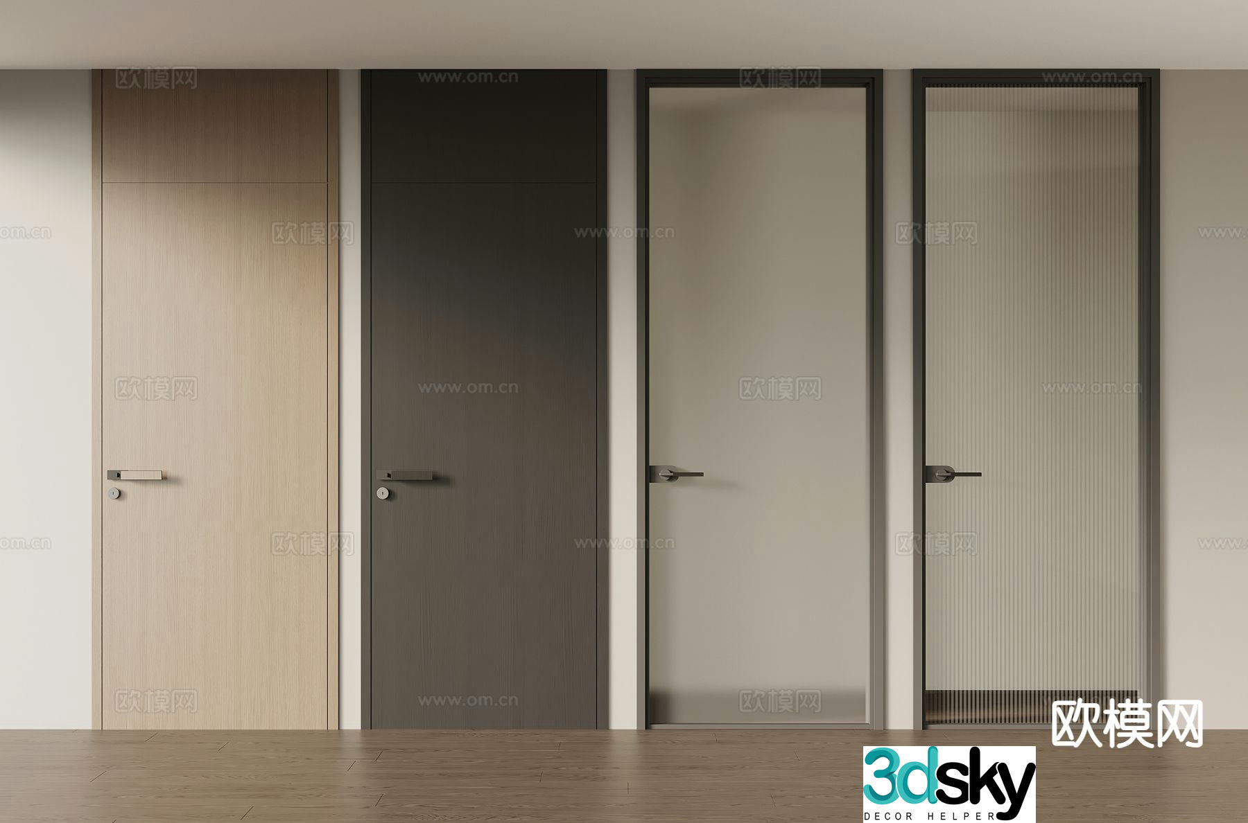 Italian entry door interior door single door glass door bathroom door 3d model
