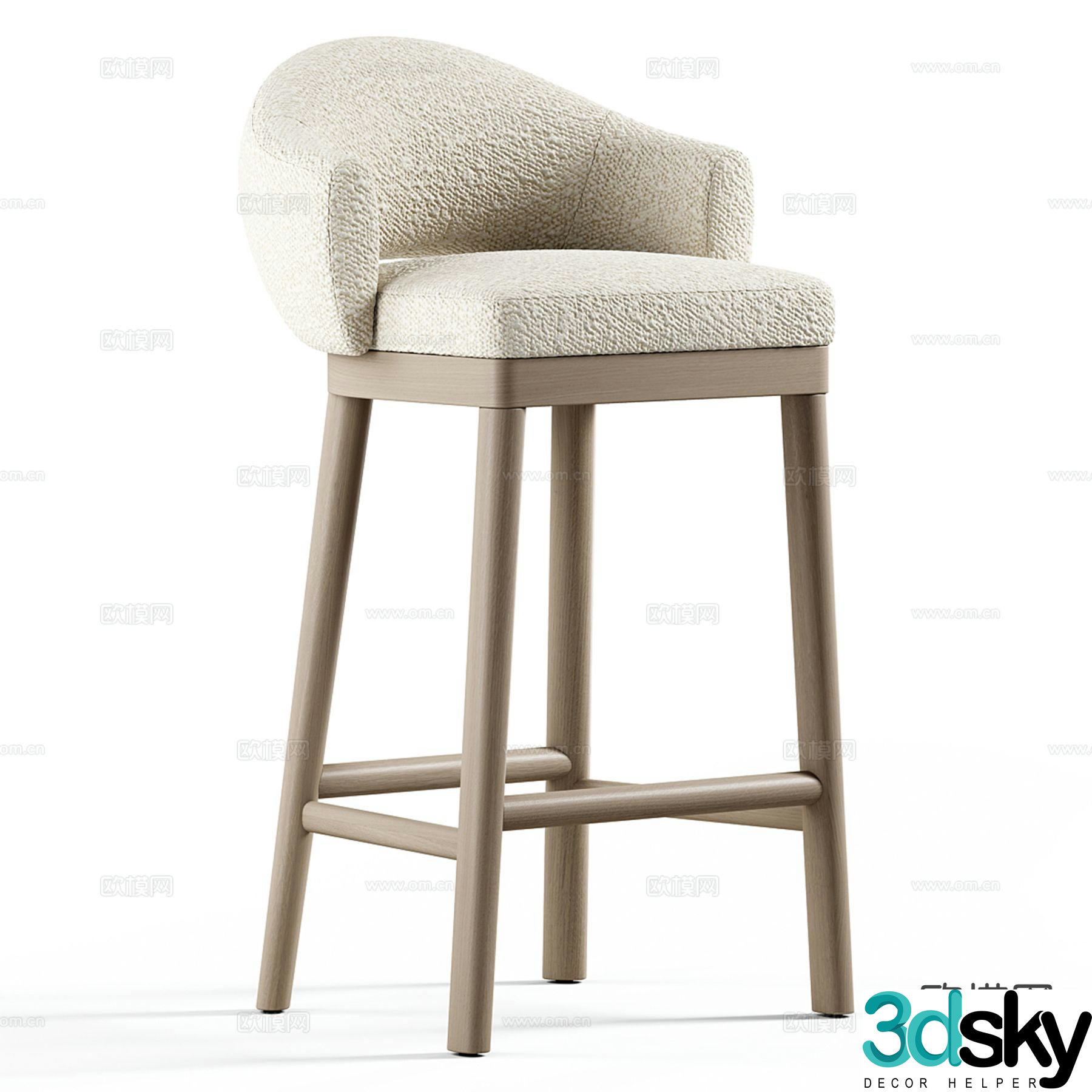 modern bar stool bar stool high stool 3d model