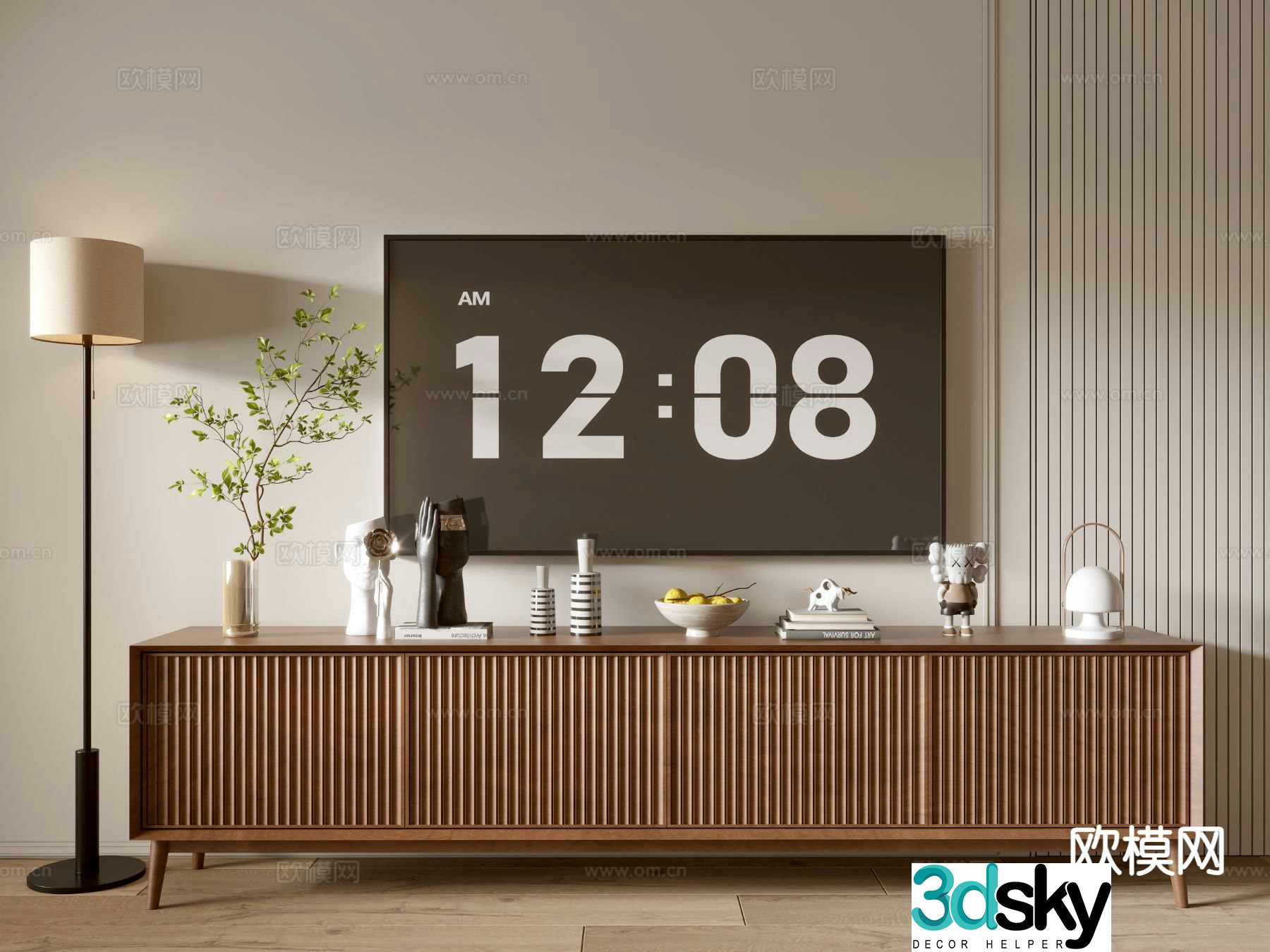 Middle-aged TV cabinet 3D model