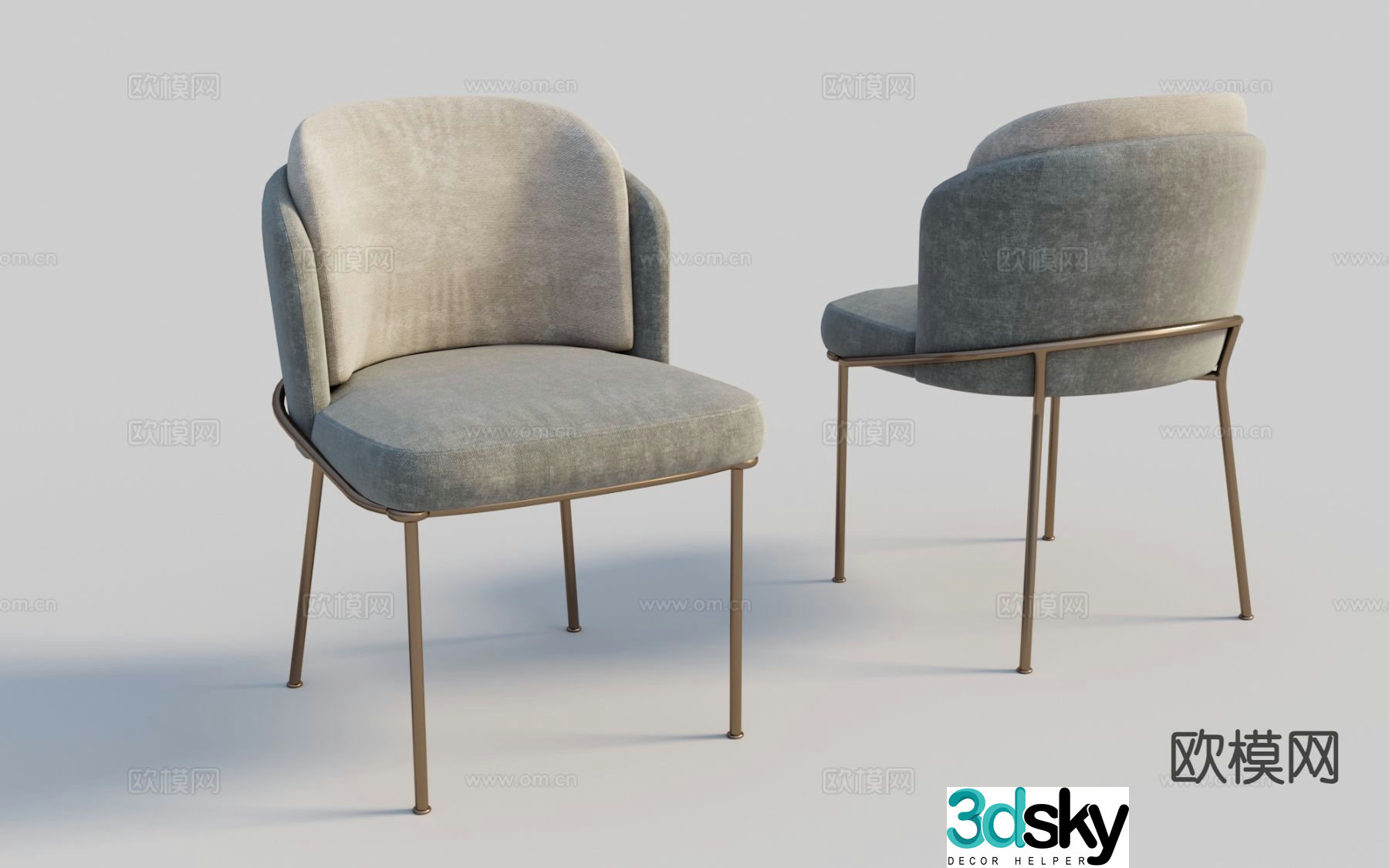 Modern chair single chair dining chair leisure chair 3d model