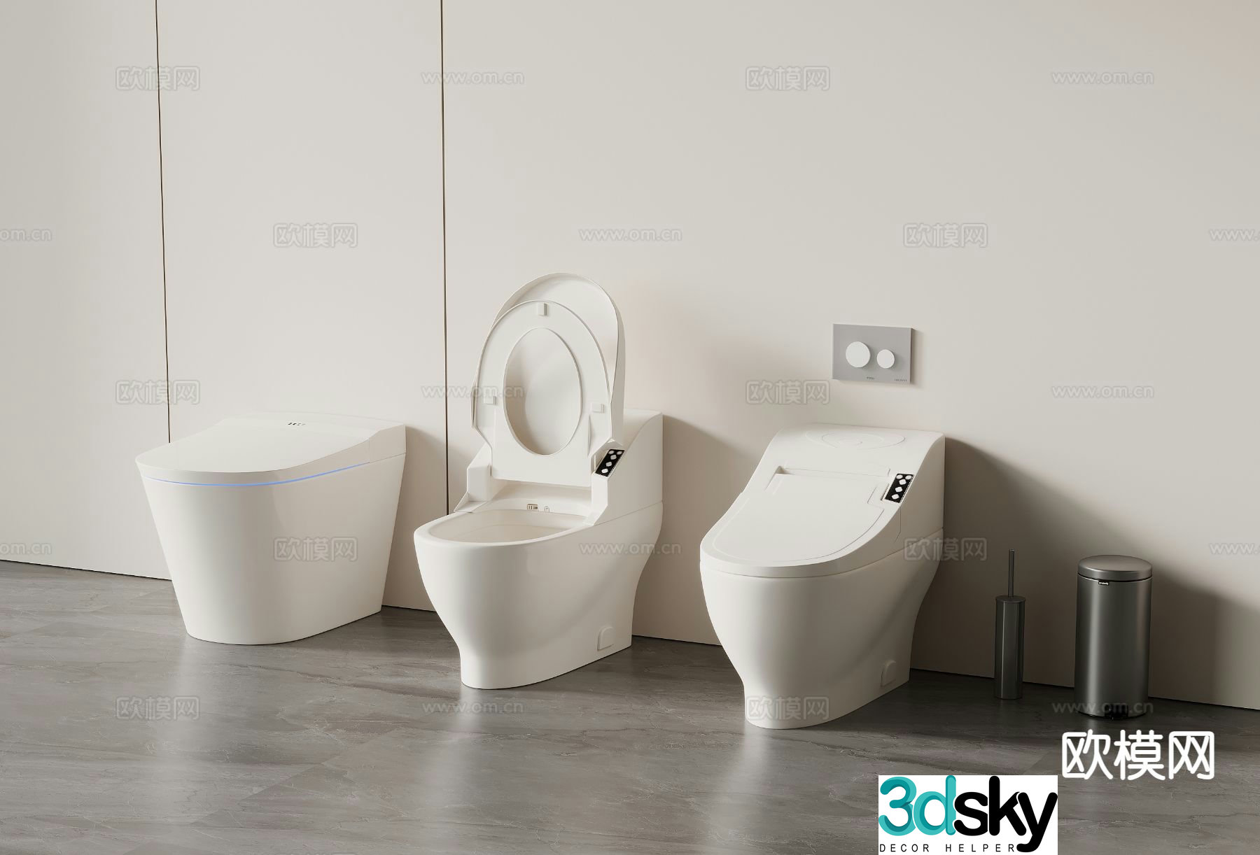 Modern toilet smart toilet 3d model