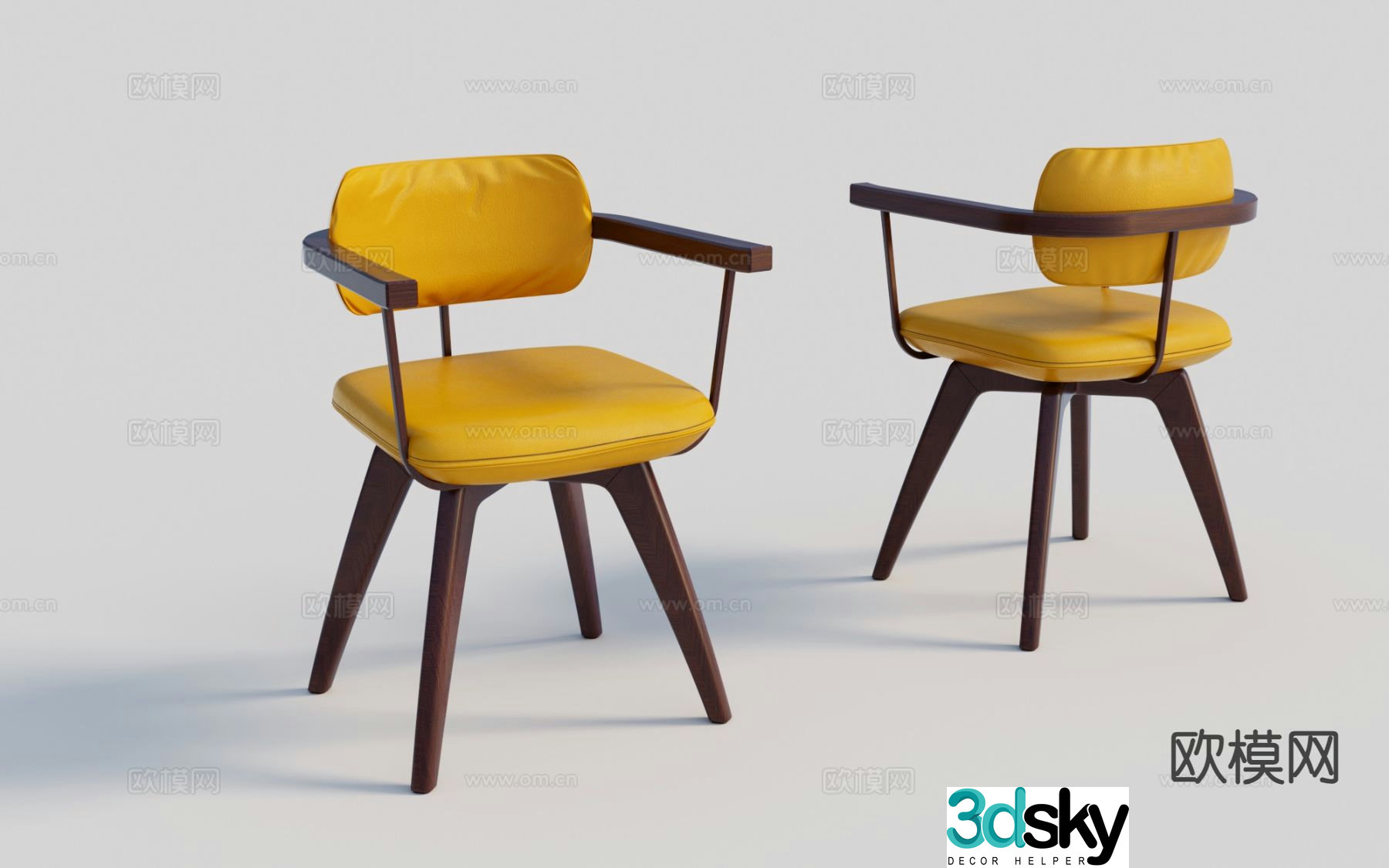 Modern chair single chair dining chair leisure chair 3d model