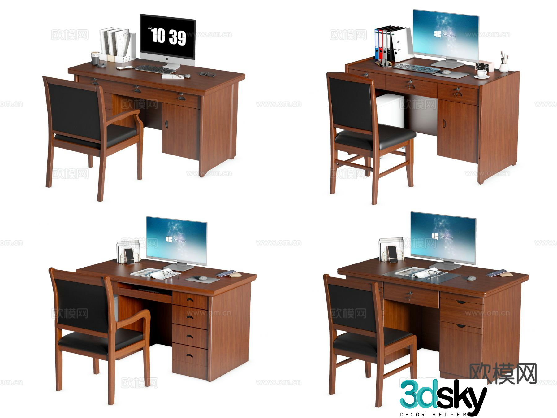 Modern party and government tables and chairs government office desks employee tables and chairs 3D model