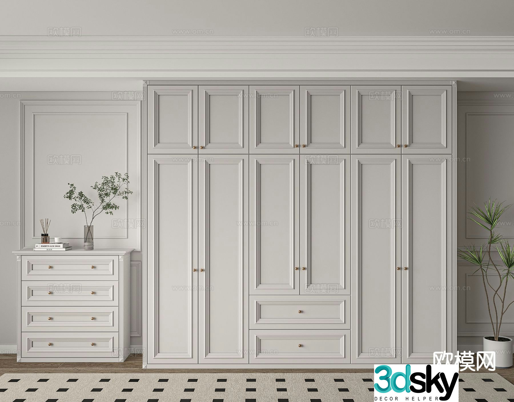 french wardrobe wardrobe 3d model