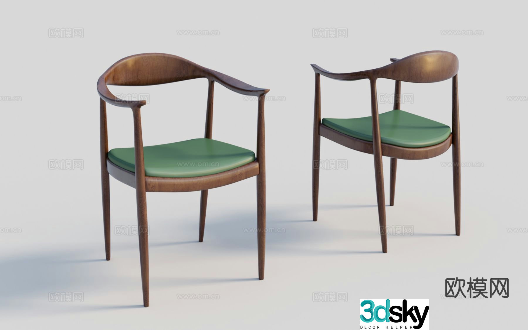 Nordic chair single chair dining chair 3d model
