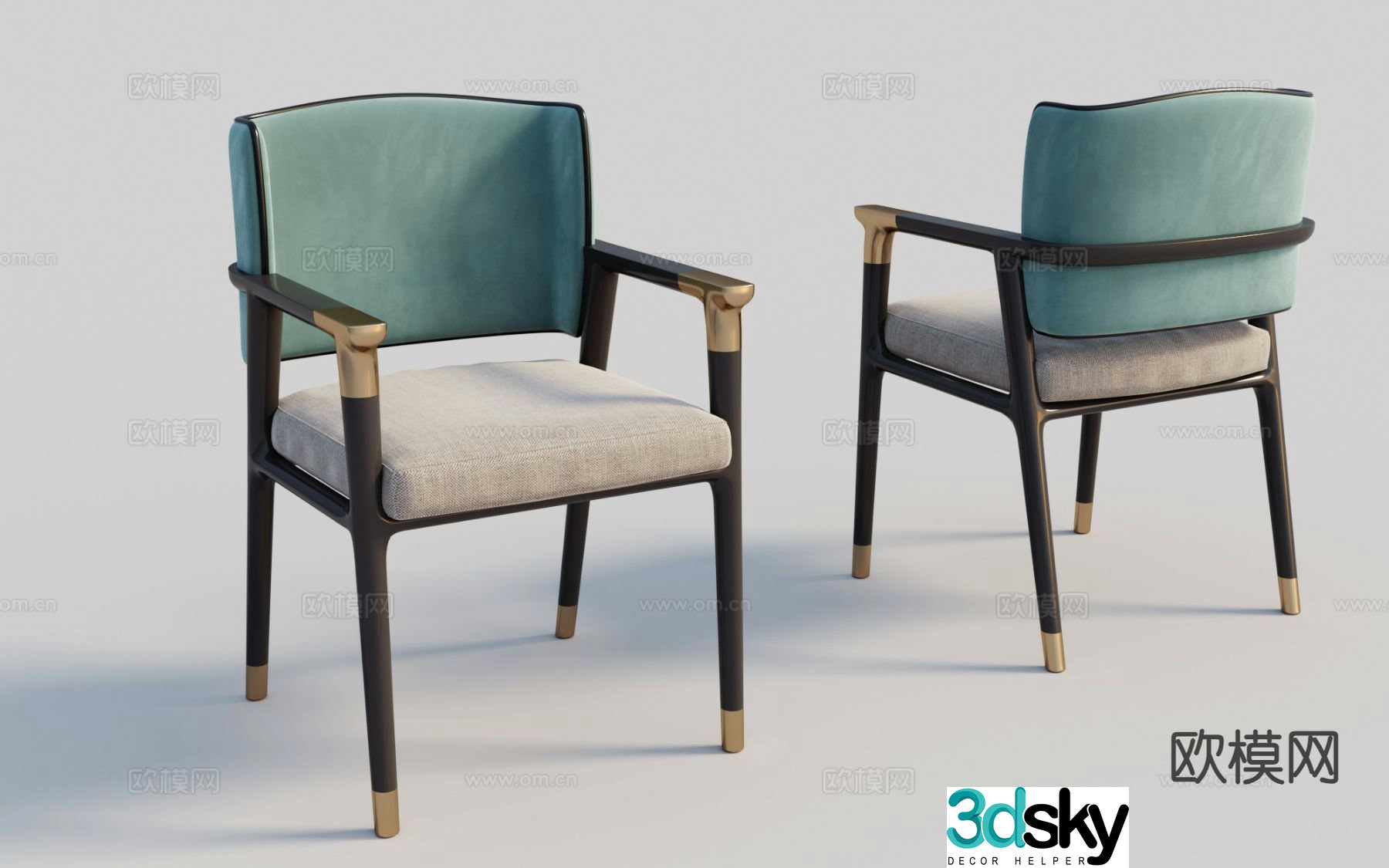 New Chinese style chair single chair dining chair 3d model