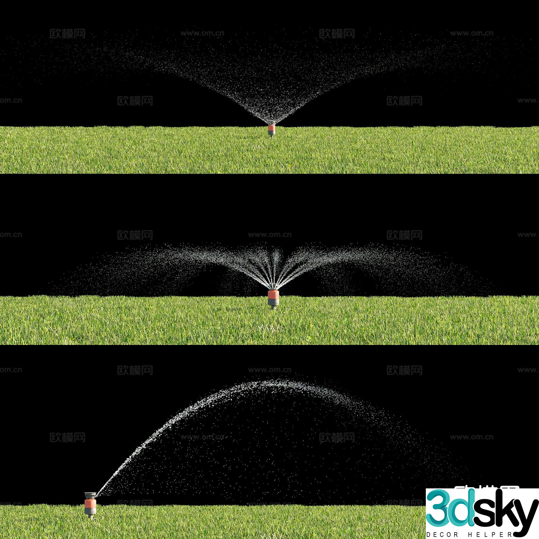 grass lawn sprinkler equipment watering fountain 3d model