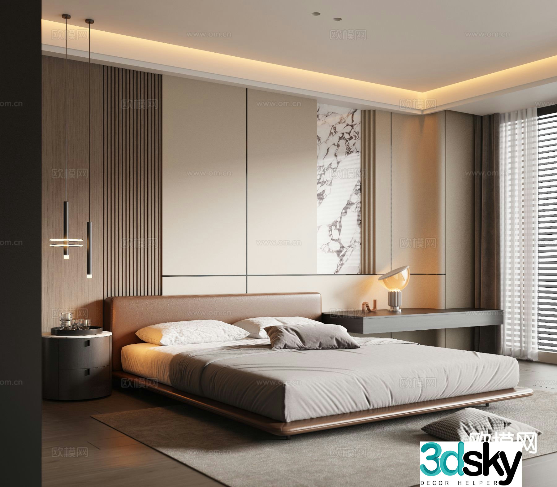 Italian bedroom master bedroom 3d model