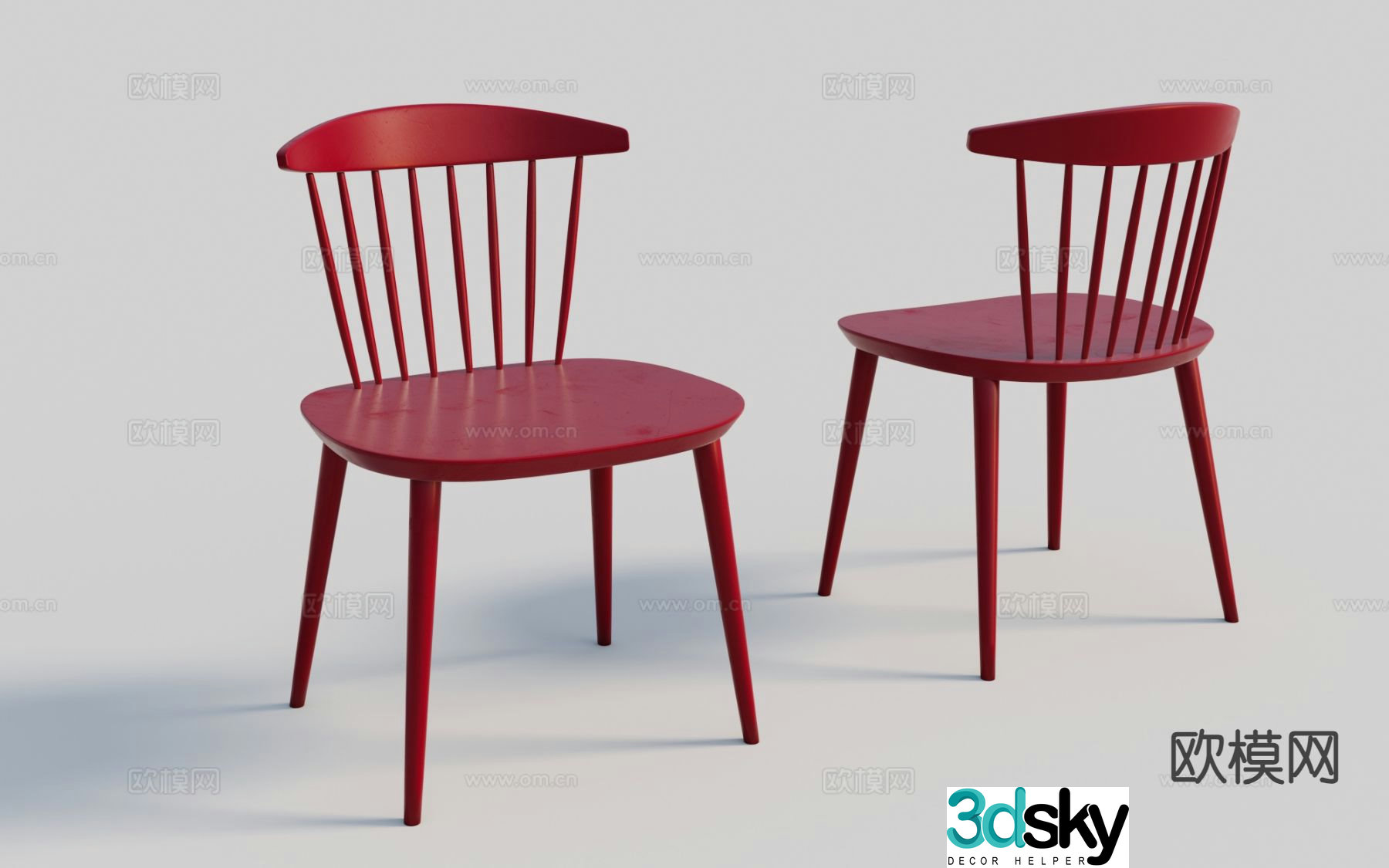 Modern chair single chair dining chair 3d model