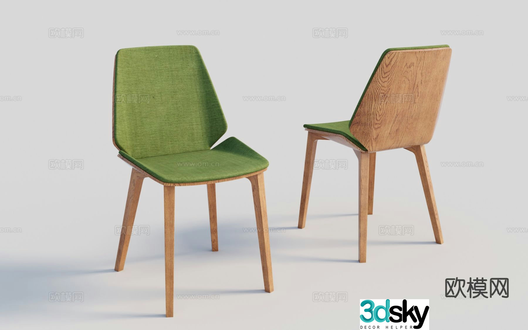 Nordic chair single chair dining chair 3d model