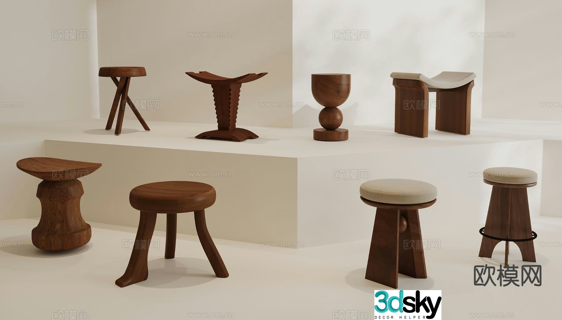 Medieval style round stool shoe changing stool stool dressing stool 3d model