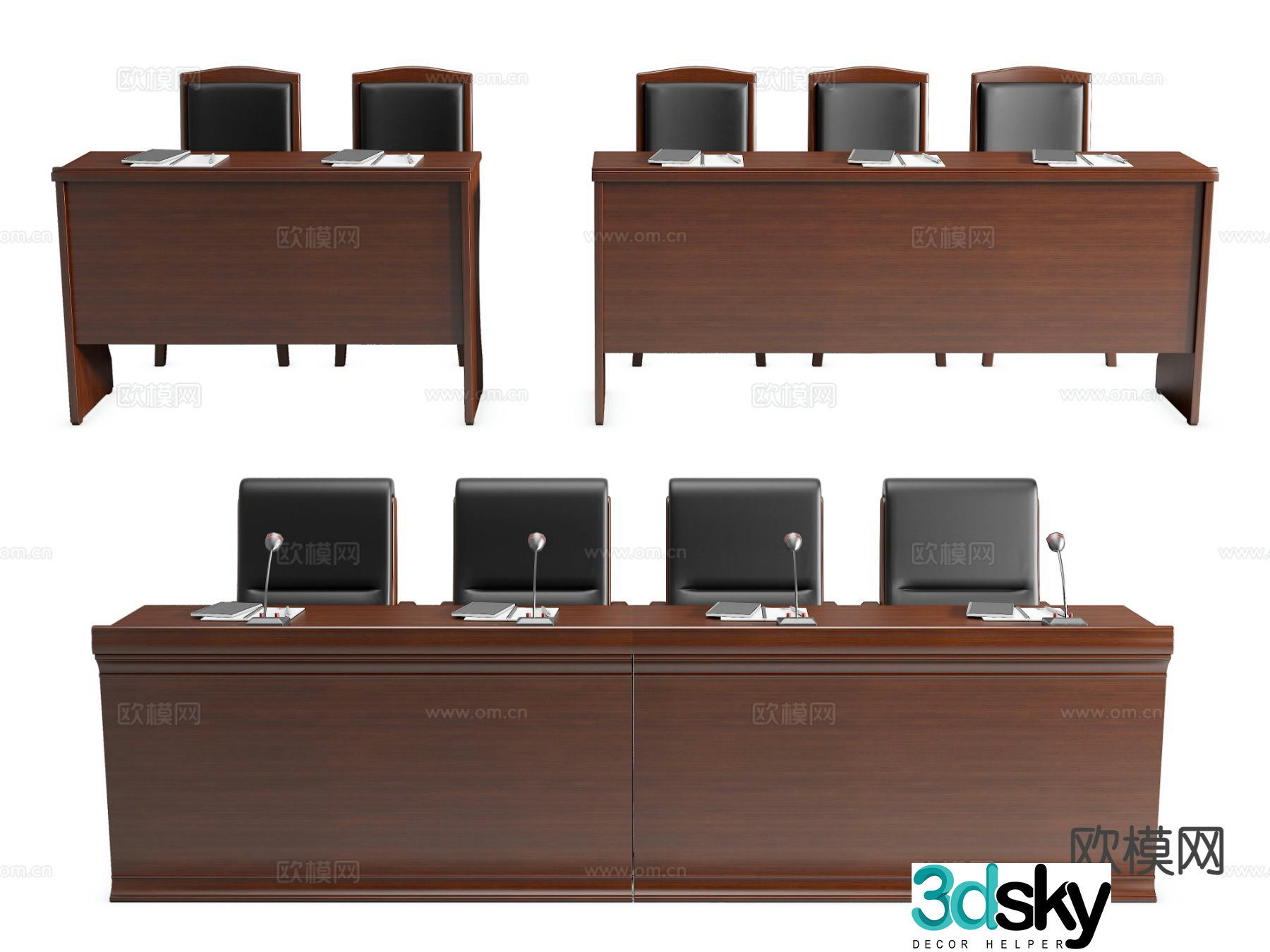Modern conference tables and chairs chairman table and chairs 3d model