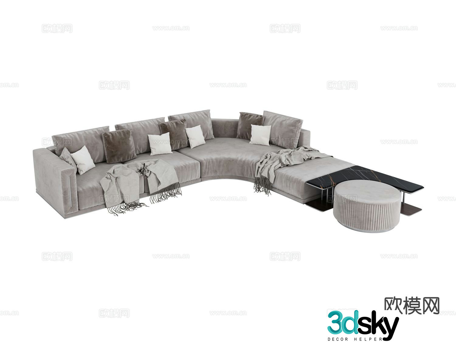 Longhi-Atar corner sofa multiplayer sofa 3d model