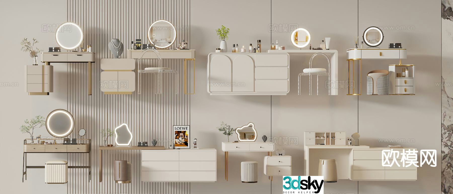 Modern dressing table dressing table 3d model