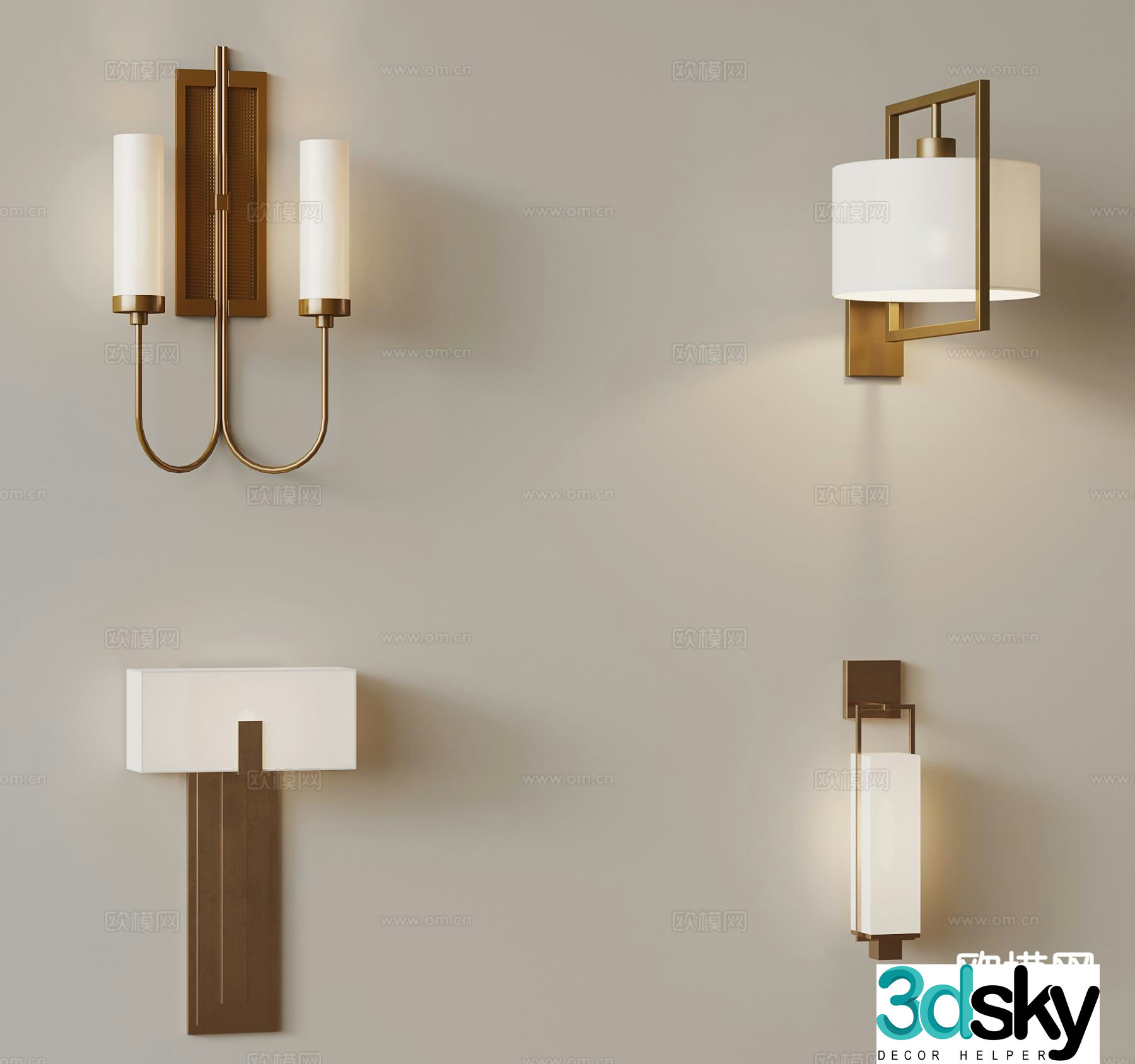 New Chinese style wall light wall light 3d model