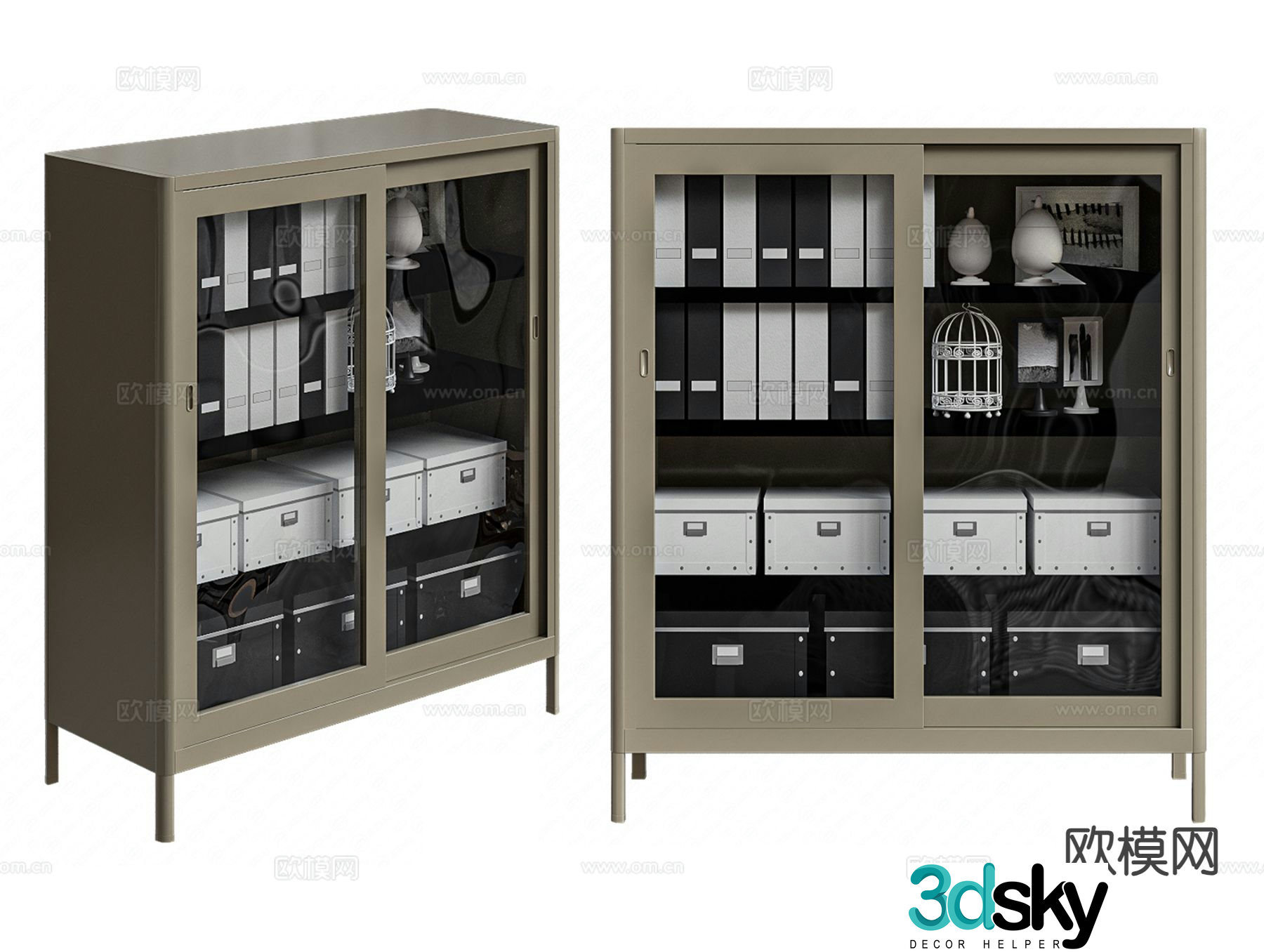 Modern information cabinet file cabinet locker 3d model