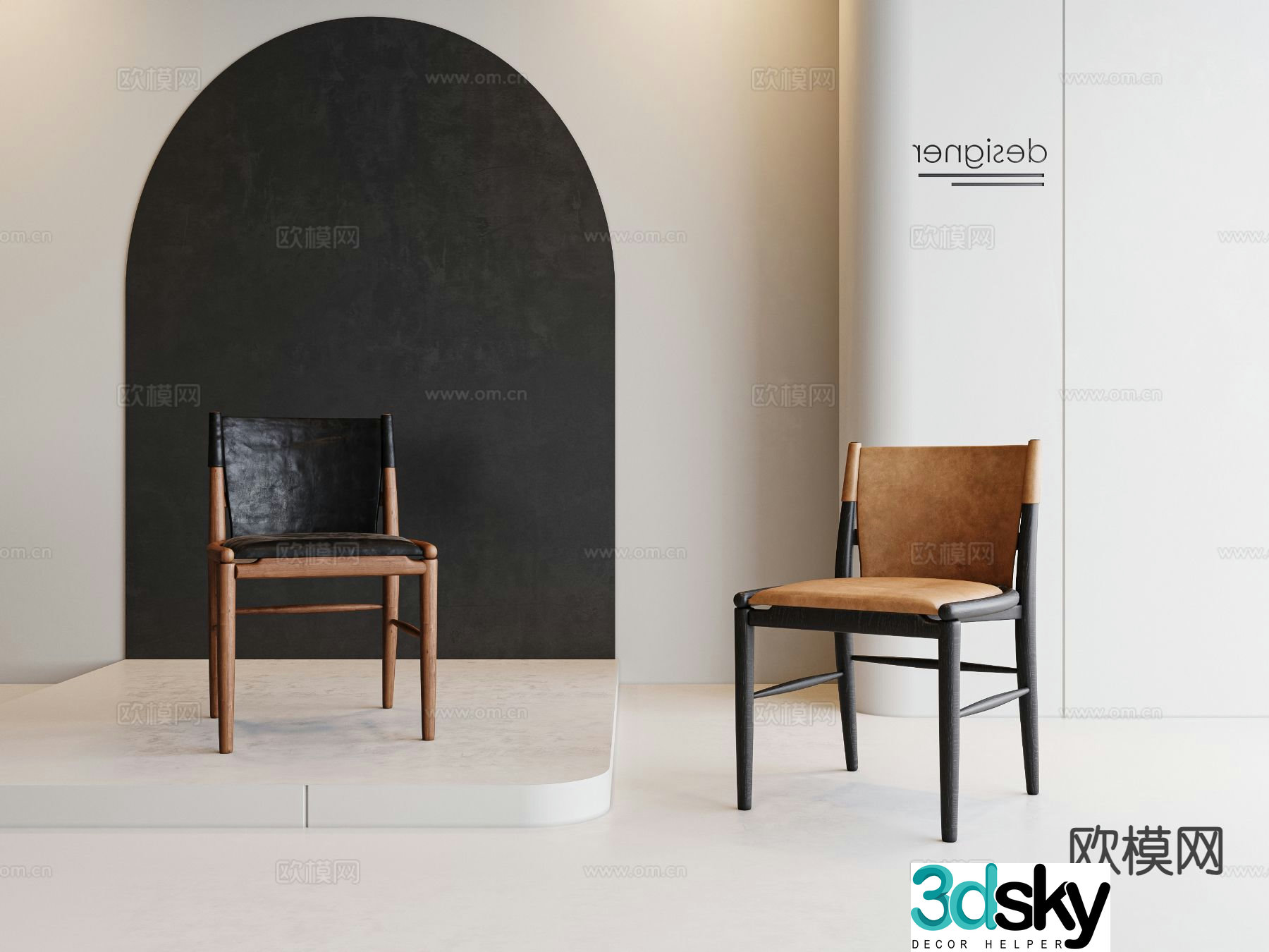 Medieval style chair single chair dining chair 3d model